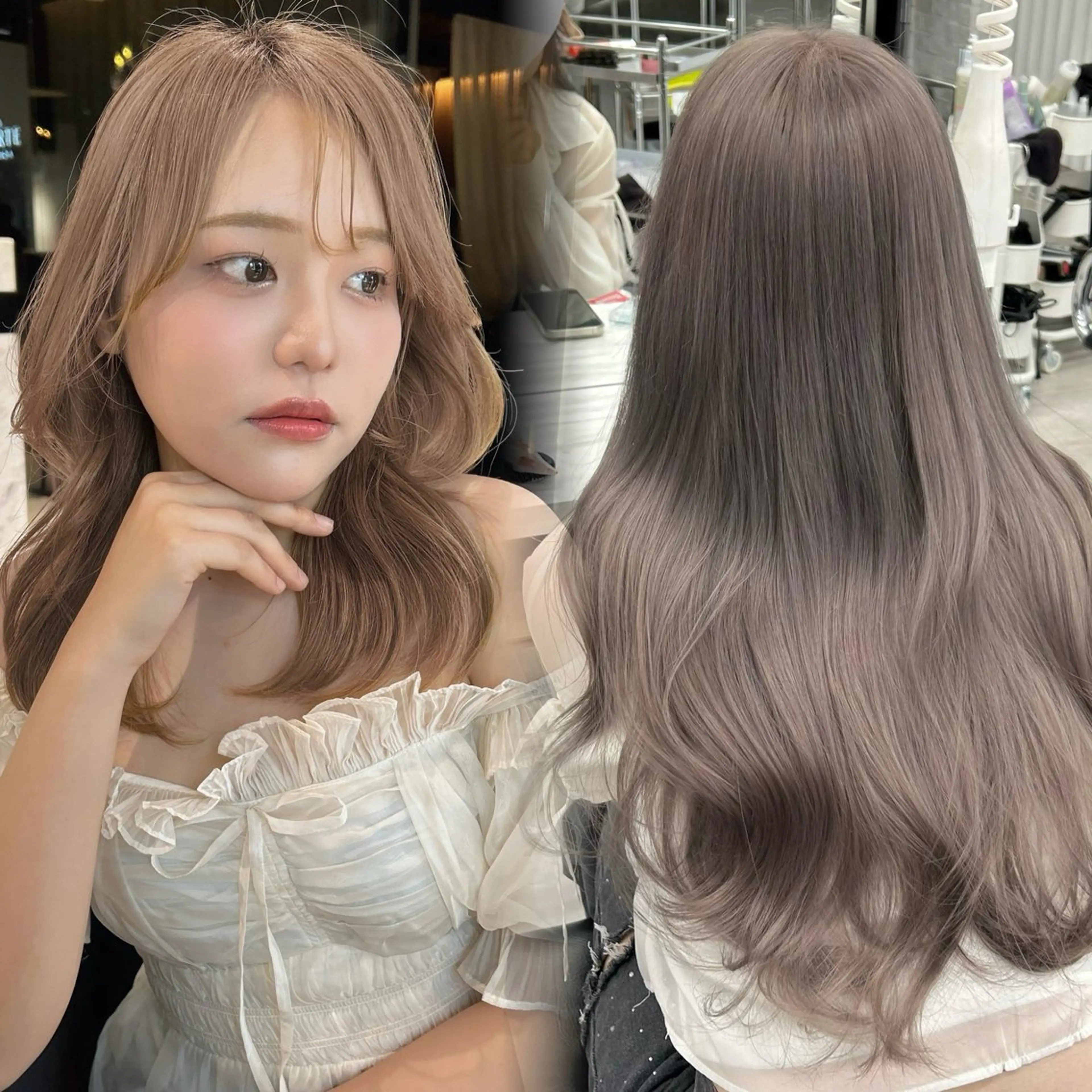 根元が気になる方⚠️根元ケアブリーチ＋ケアカラー＋艶トリートメント🩶(コテ巻き付き😍)の写真