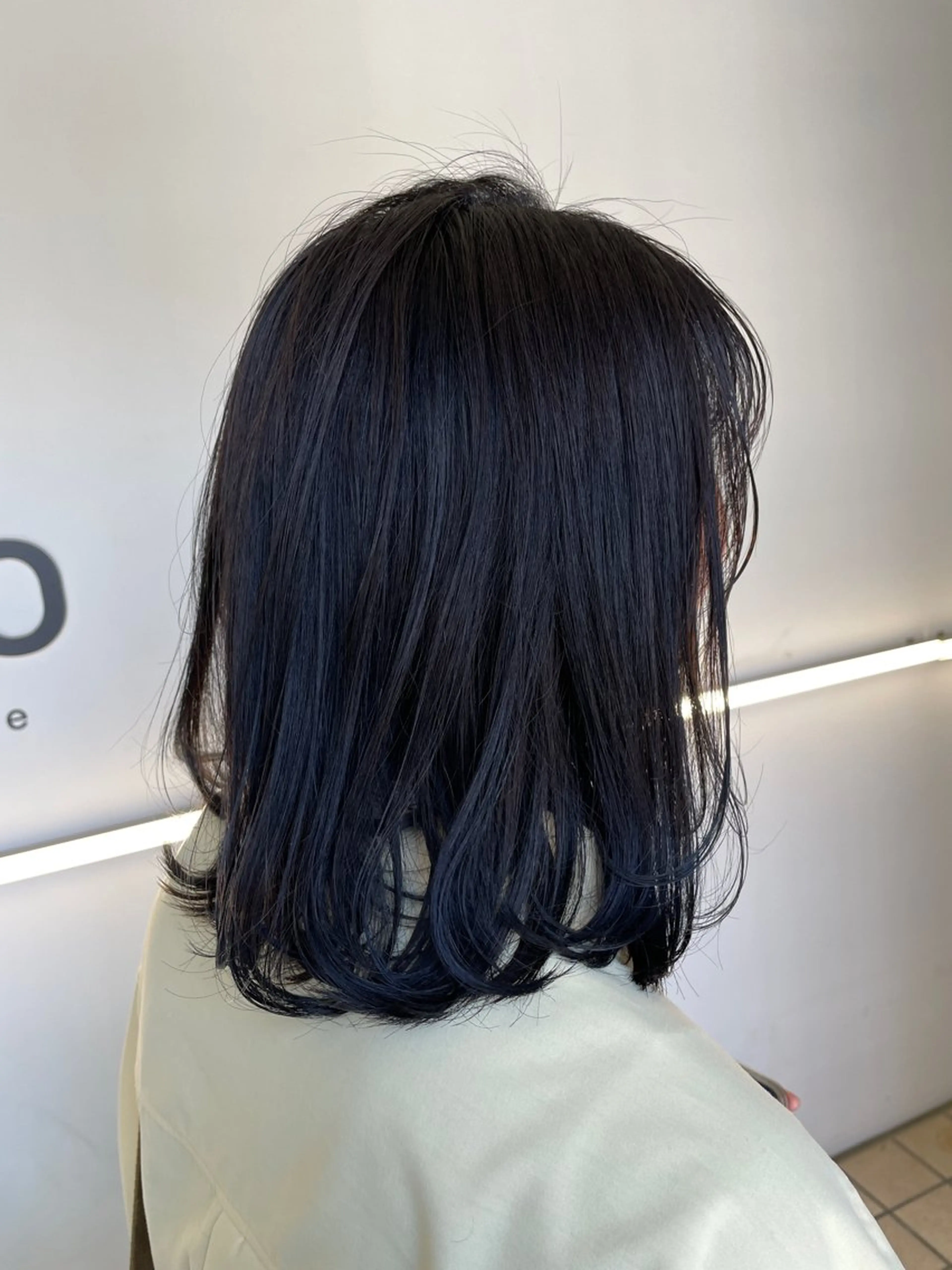 ミディアム カラー 黒髪 ブルーカラー ブルーブラック グラデーションカラー ヘアカラー トリートメント Share  Salon  Reco【GARDEN】所属・末石 智のヘアスタイル