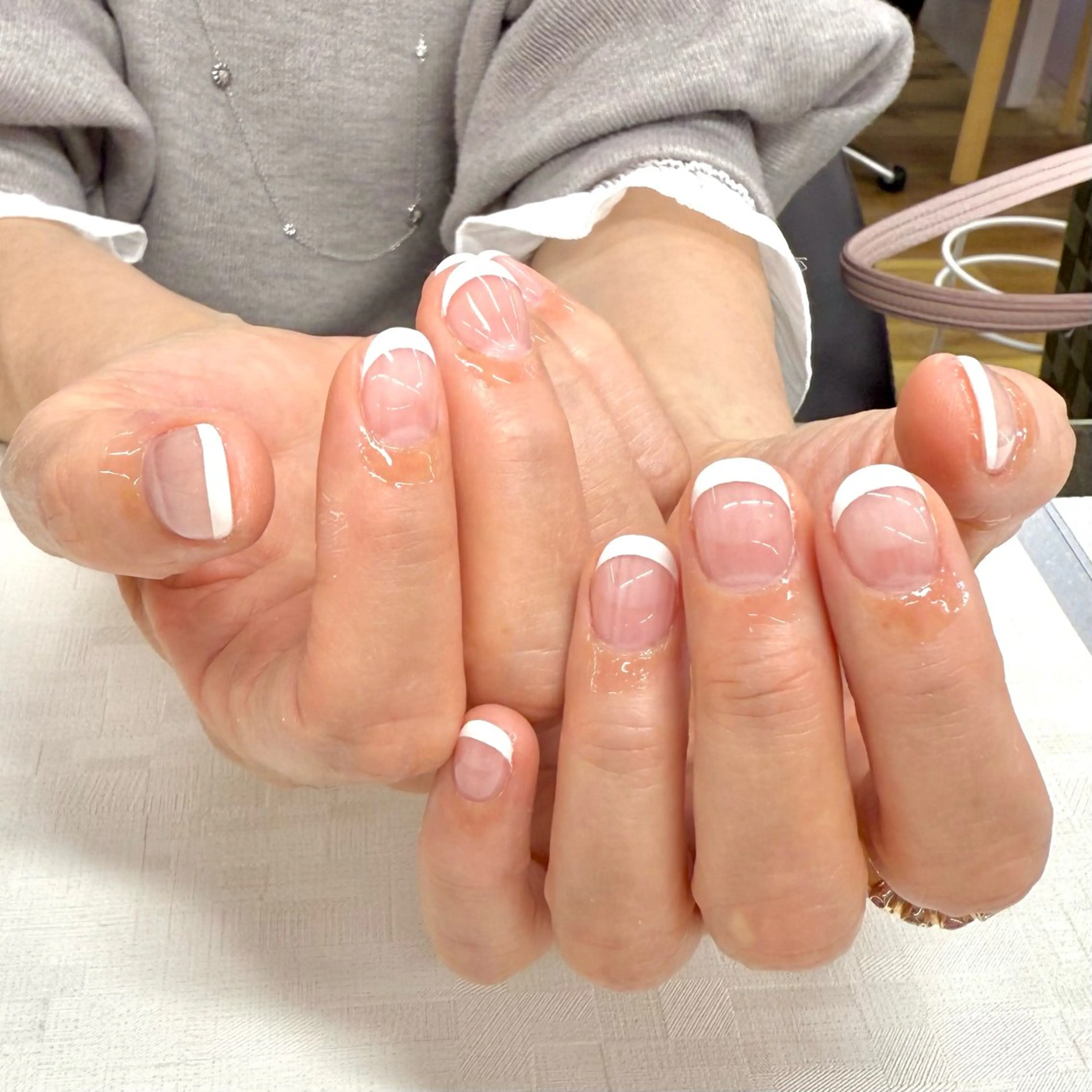 ネイル MAXKELLY正池 白フレンチ募集🕊️のネイルデザイン