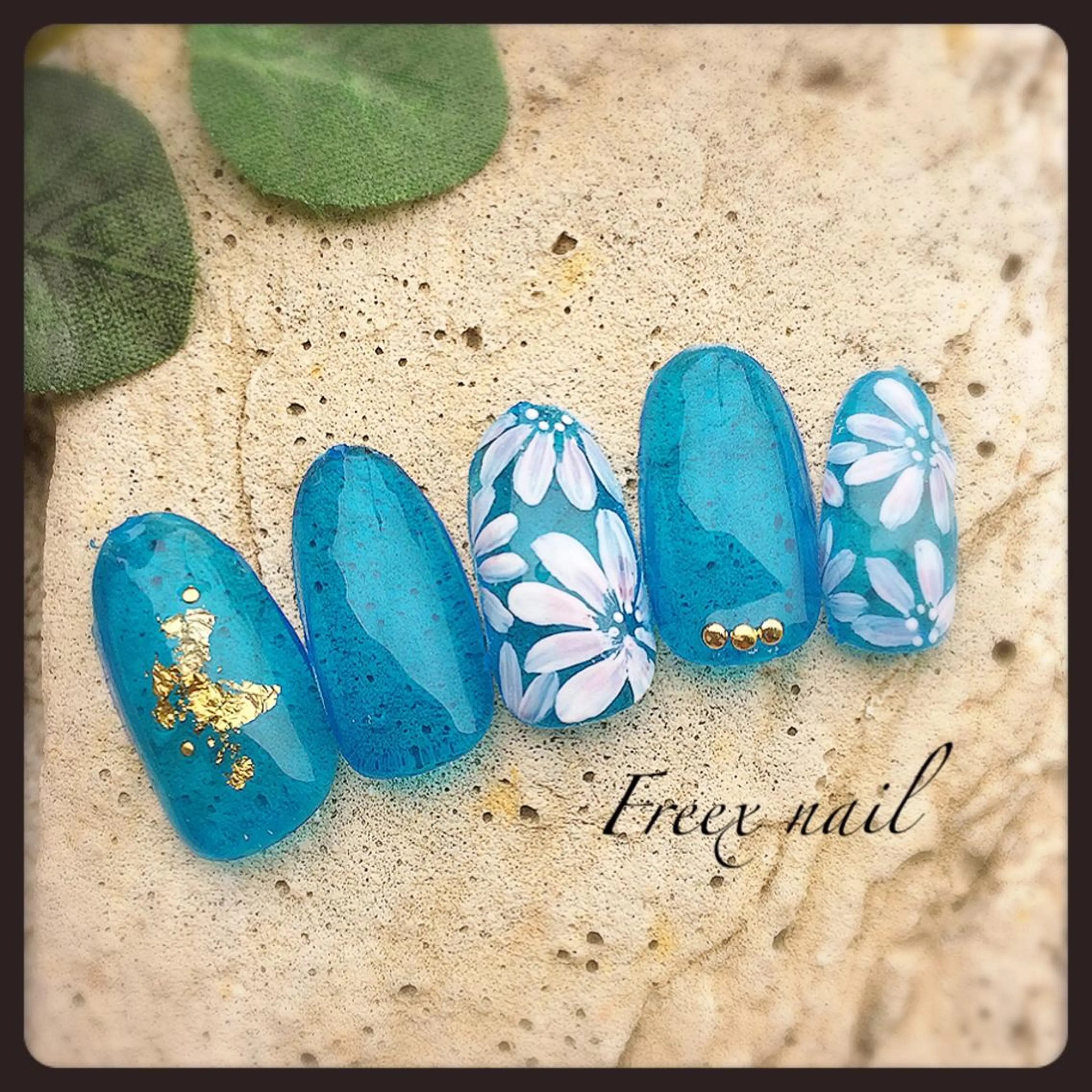 ネイル ブルー クリアネイル freex nail /ニュアンス/個性派のネイルデザイン