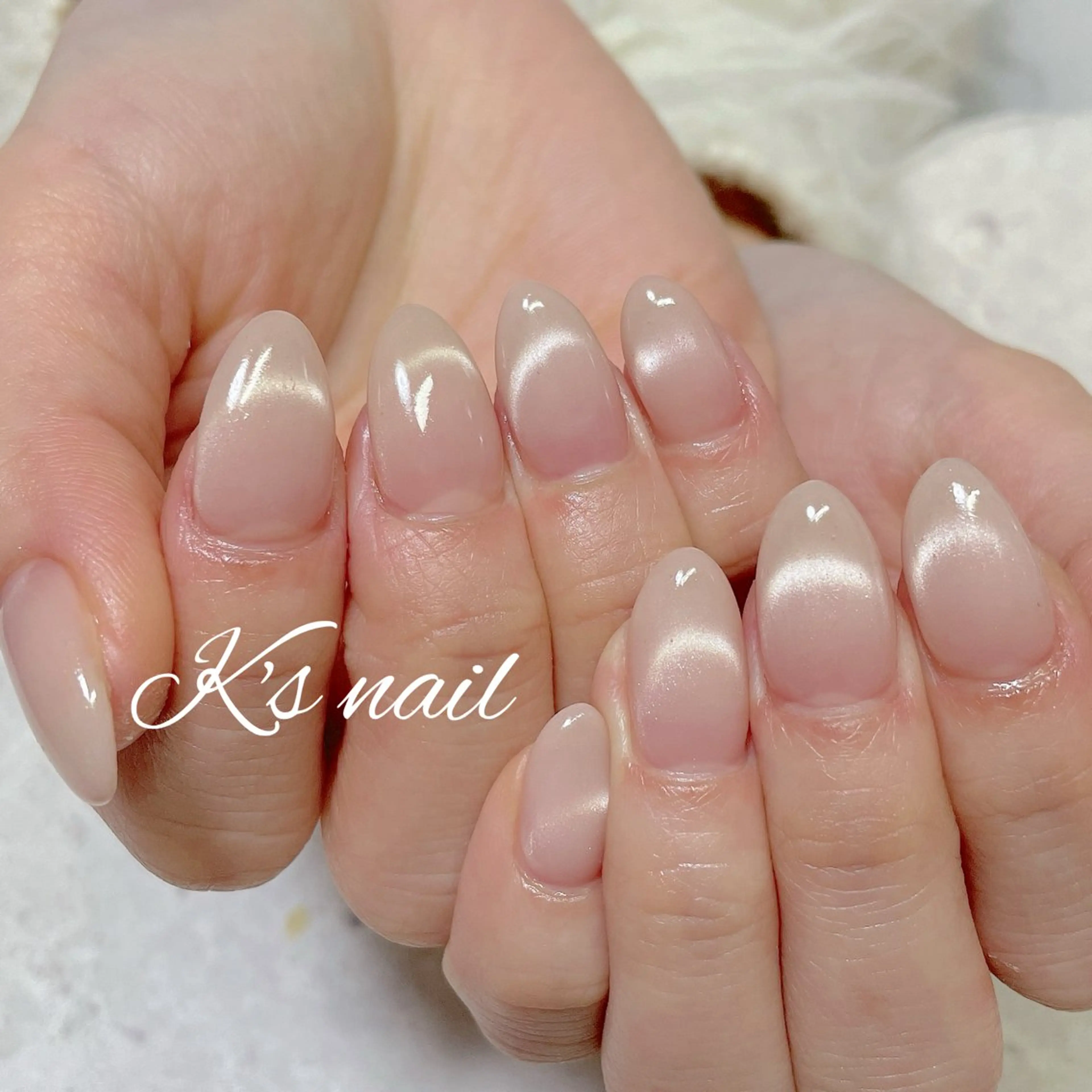 ネイル フレンチネイル キラキラネイル マグネットネイル ハンドネイル K's nail kotoeのネイルデザイン