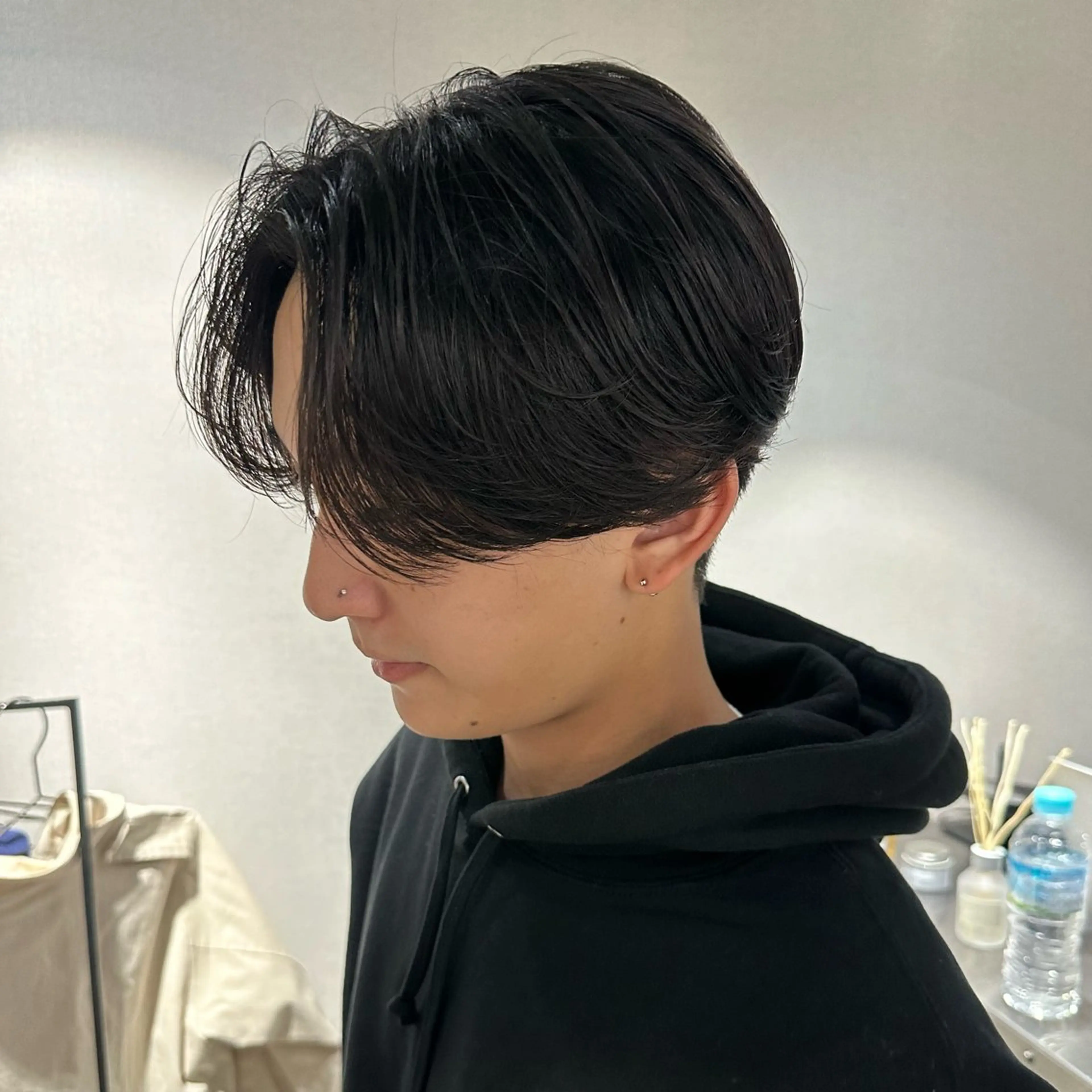 ミディアム カラー パーマ メンズ センターパート SALOWIN 原宿 iori所属・💈原宿指名No.1 センターパート💈のヘアスタイル