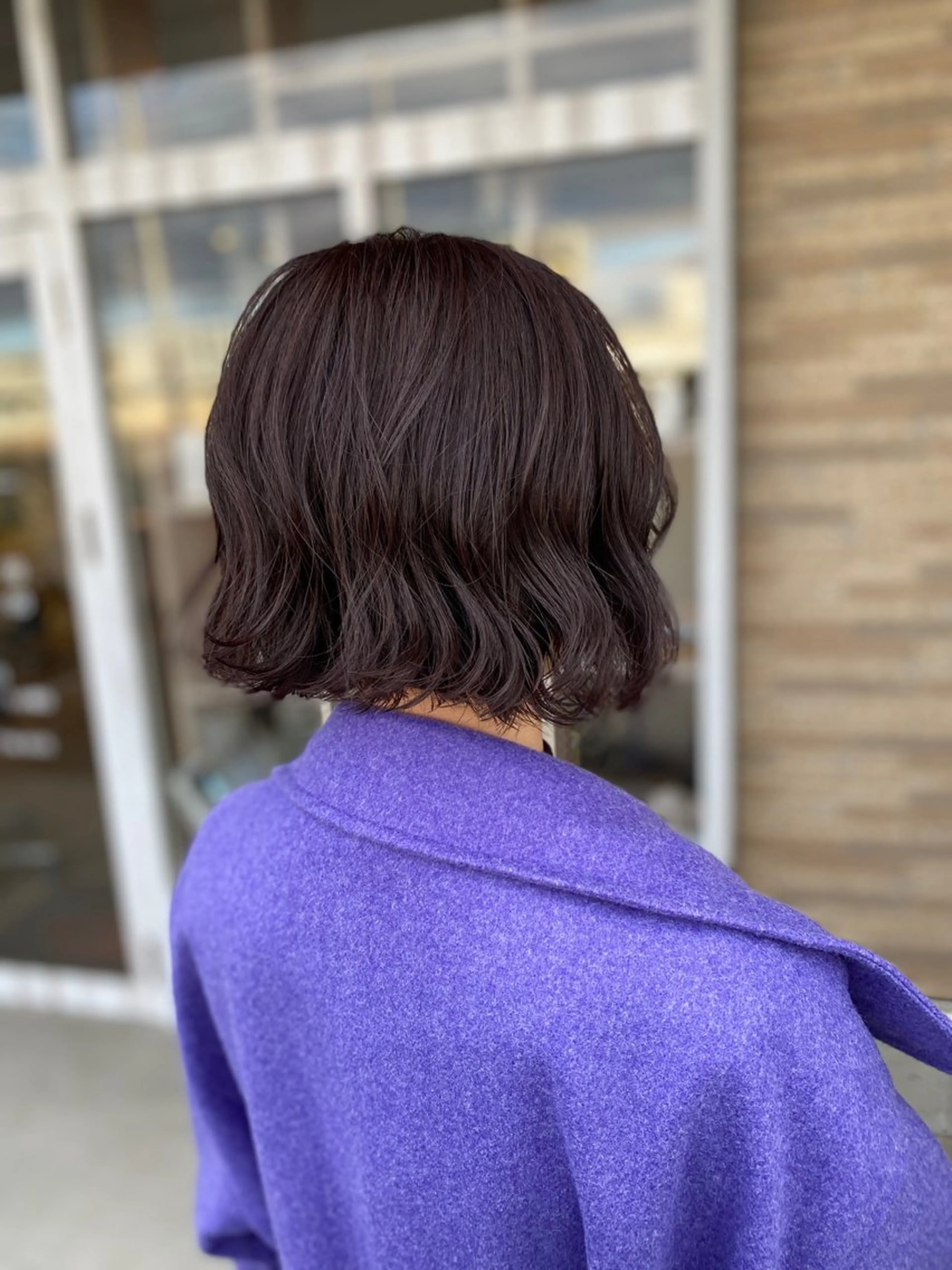 ミディアム カラー ヘアアレンジ 切りっぱなしボブ グレージュ ラベンダーカラー ラベンダーグレージュ ラベンダーグレー 安住 千明のマツエク・マツパデザイン