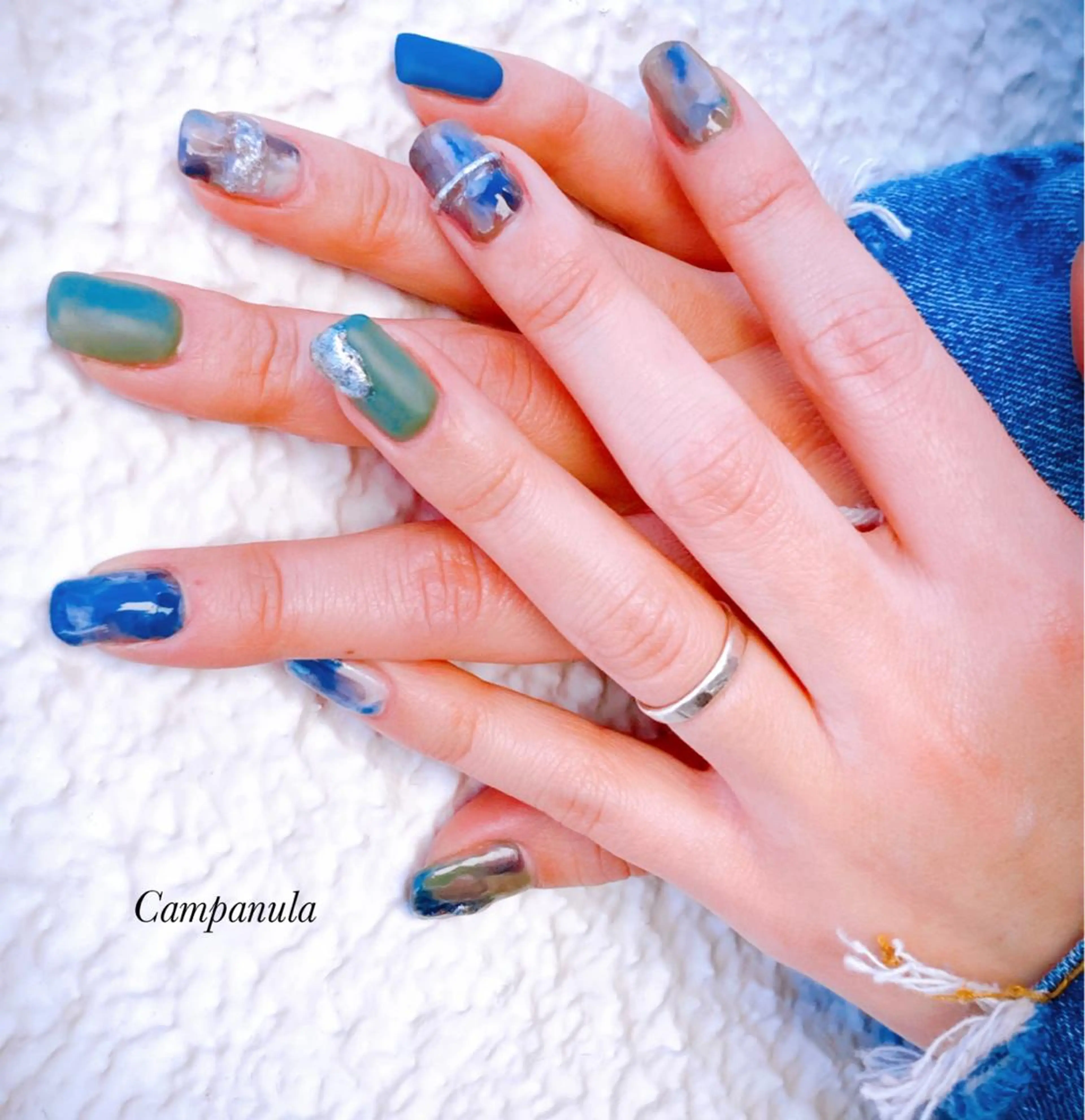 ネイル マットネイル ニュアンスネイル ワンカラーネイル ネイルケアサロン Campanulaのネイルデザイン