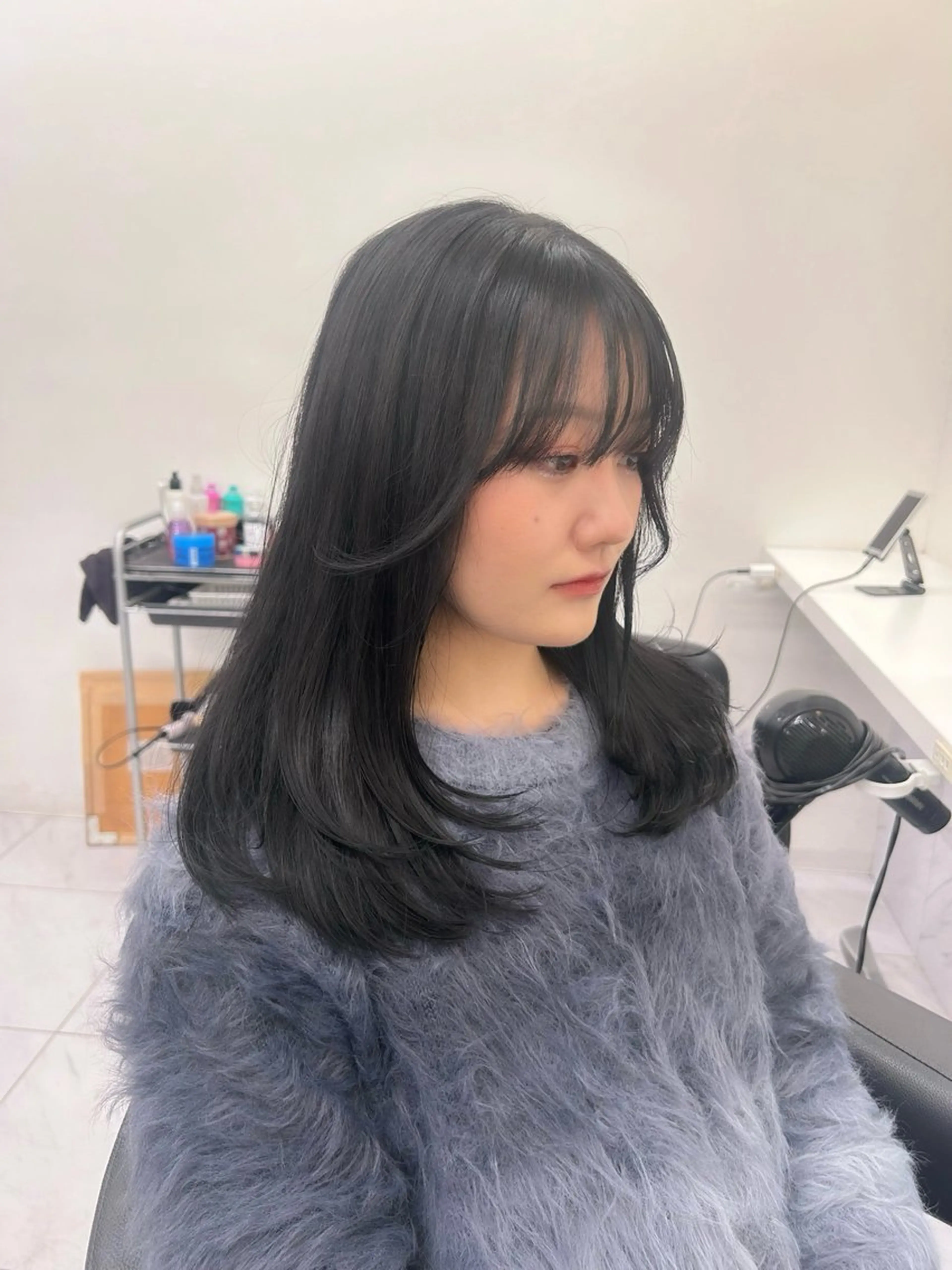 ロング カラー パーマ ヘアアレンジ メンズ キッズ ブリーチなしカラー/ ブラウン/レイヤーのヘアスタイル