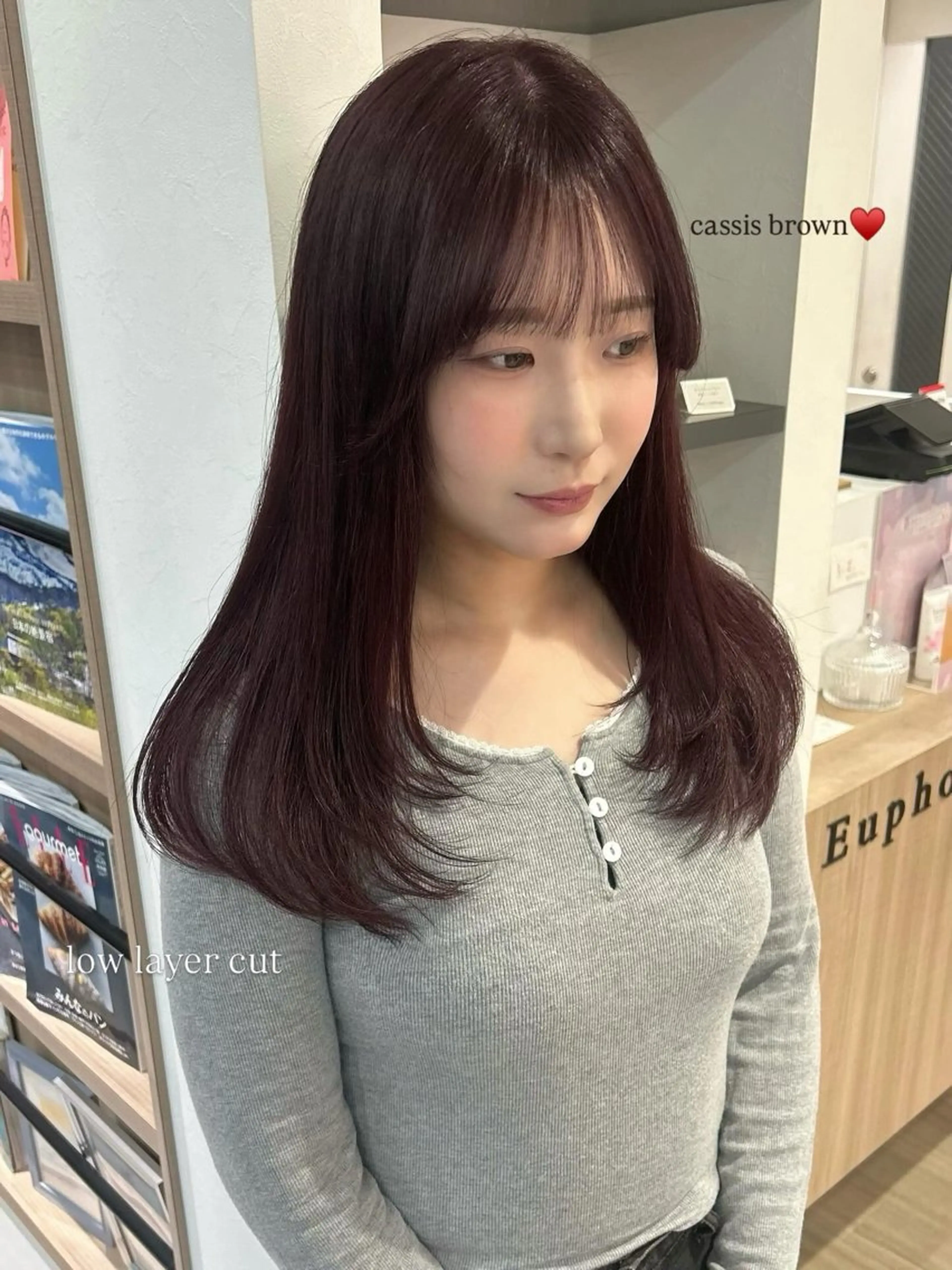 セミロング レイヤーカット ローレイヤー カット ヘアカラー トリートメント Ami♡表参道/艶髪 ピンク/盛れカットのヘアスタイル