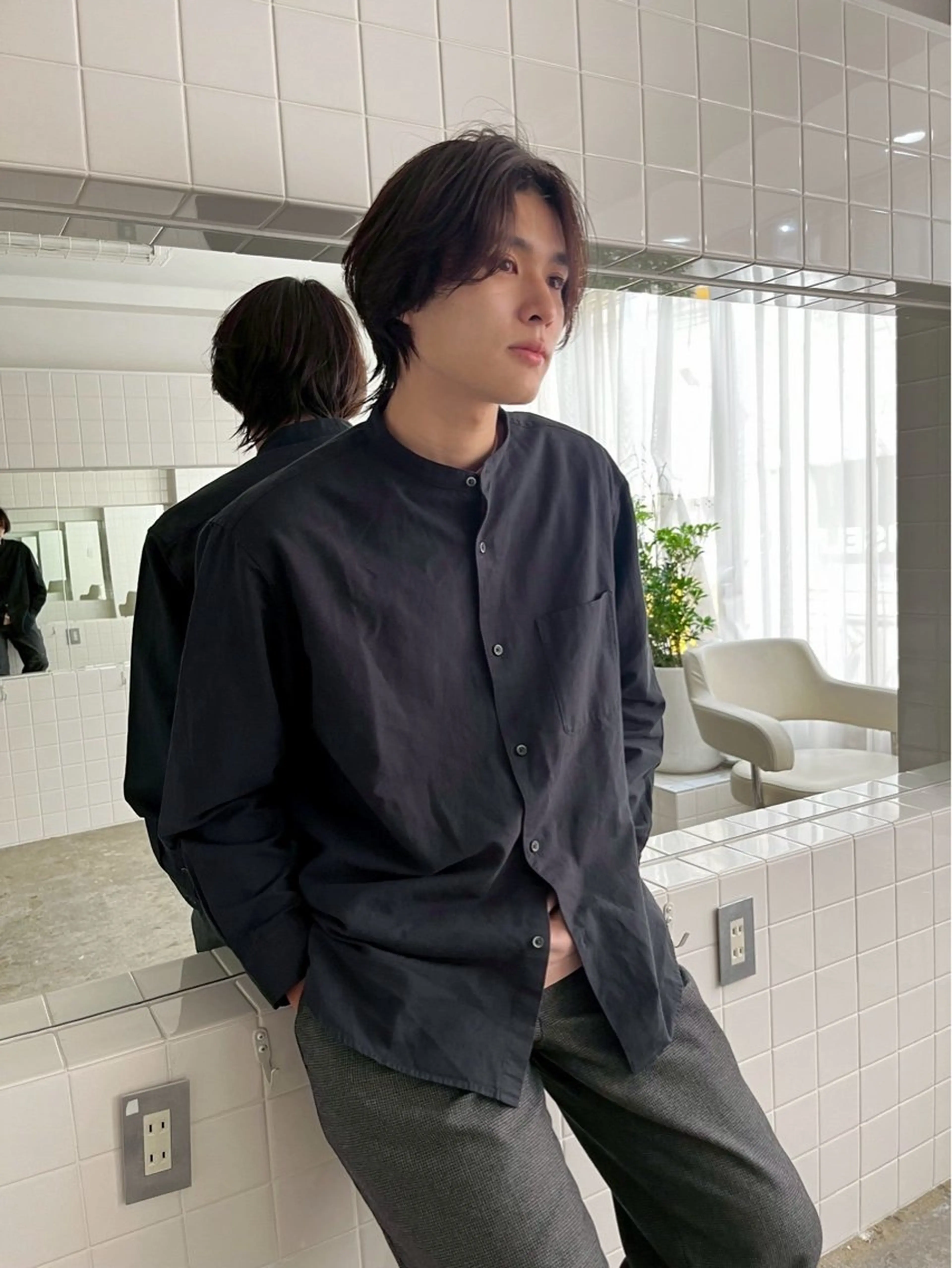 メンズ 毛流れセンターパート Sakiのヘアスタイル