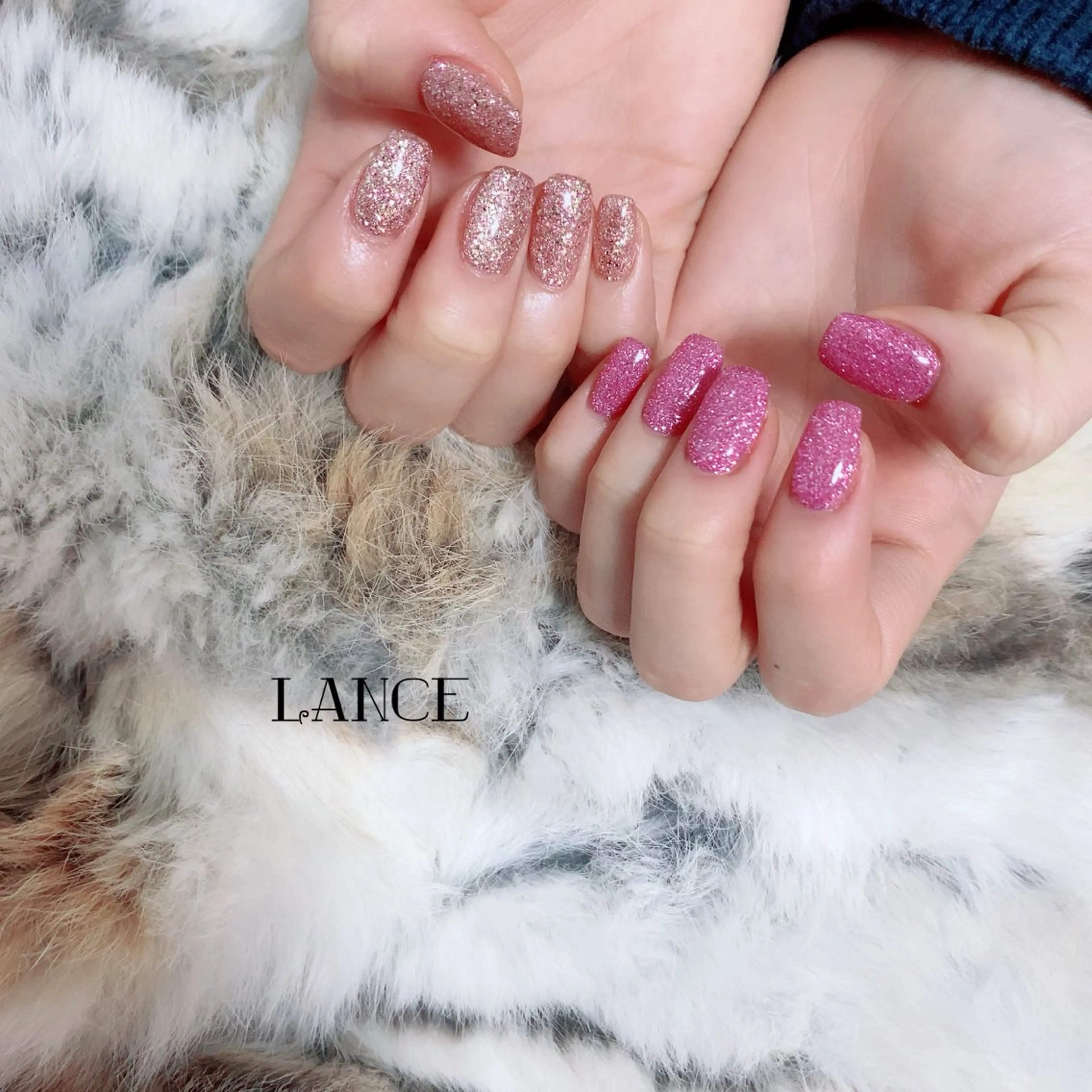 ネイル オーロラネイル フットネイル フレンチネイル グラデーション キラキラネイル Lance nailのネイルデザイン