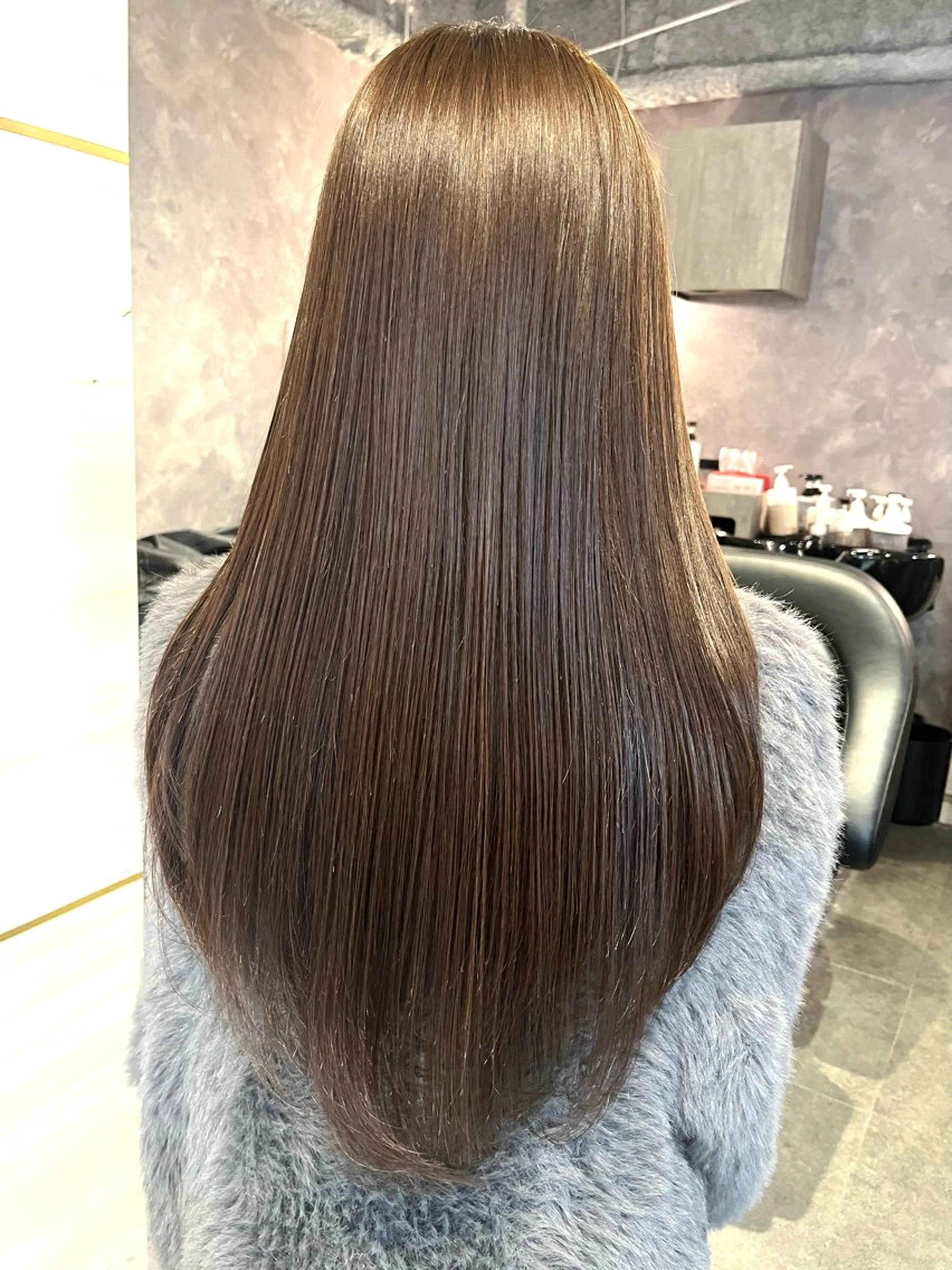 ロング カラー ベージュカラー ブラウンカラー ブラウンベージュ ハイレイヤー レイヤーカット カット 🏹あみ🏹暗髪 /オリーブ/髪質改善のヘアスタイル