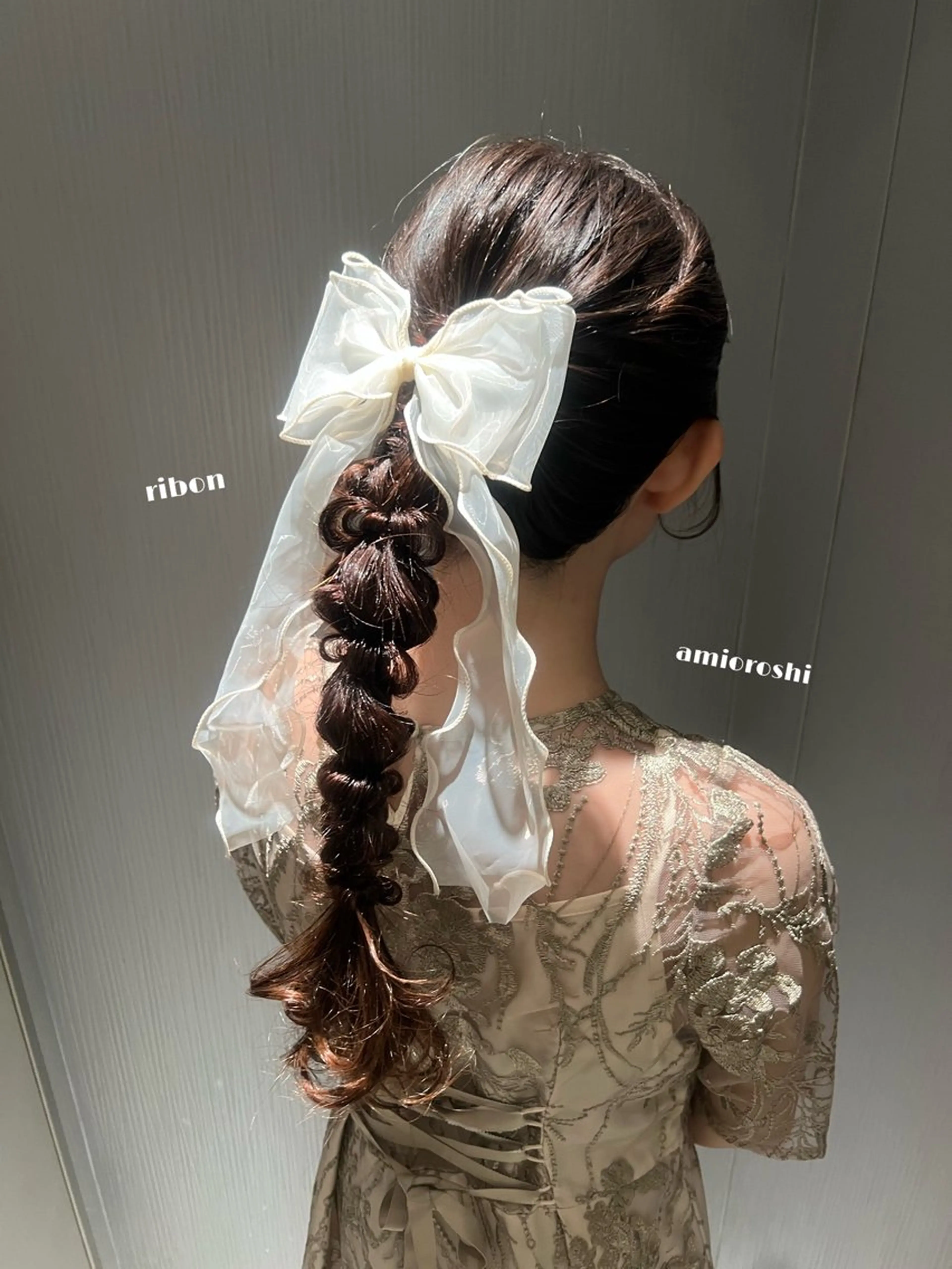 ロング カラー ヘアアレンジ 結婚式・ブライダル 🤍たむら みなみ 銀座🤍のヘアスタイル