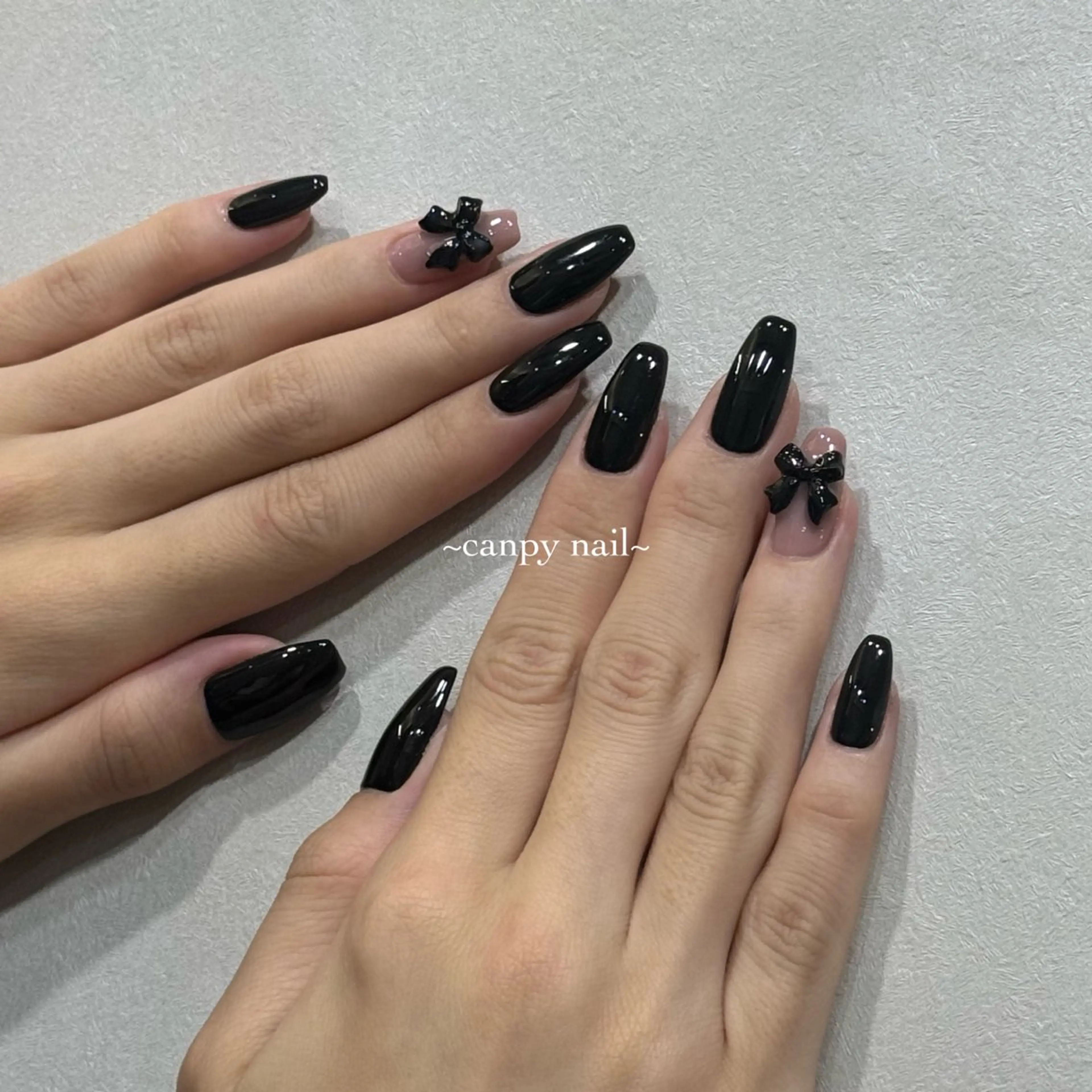 ネイル リボン ワンホンネイル ハンドネイル 韓国ネイル/ワンホン ネイル🎀表参道3分のネイルデザイン