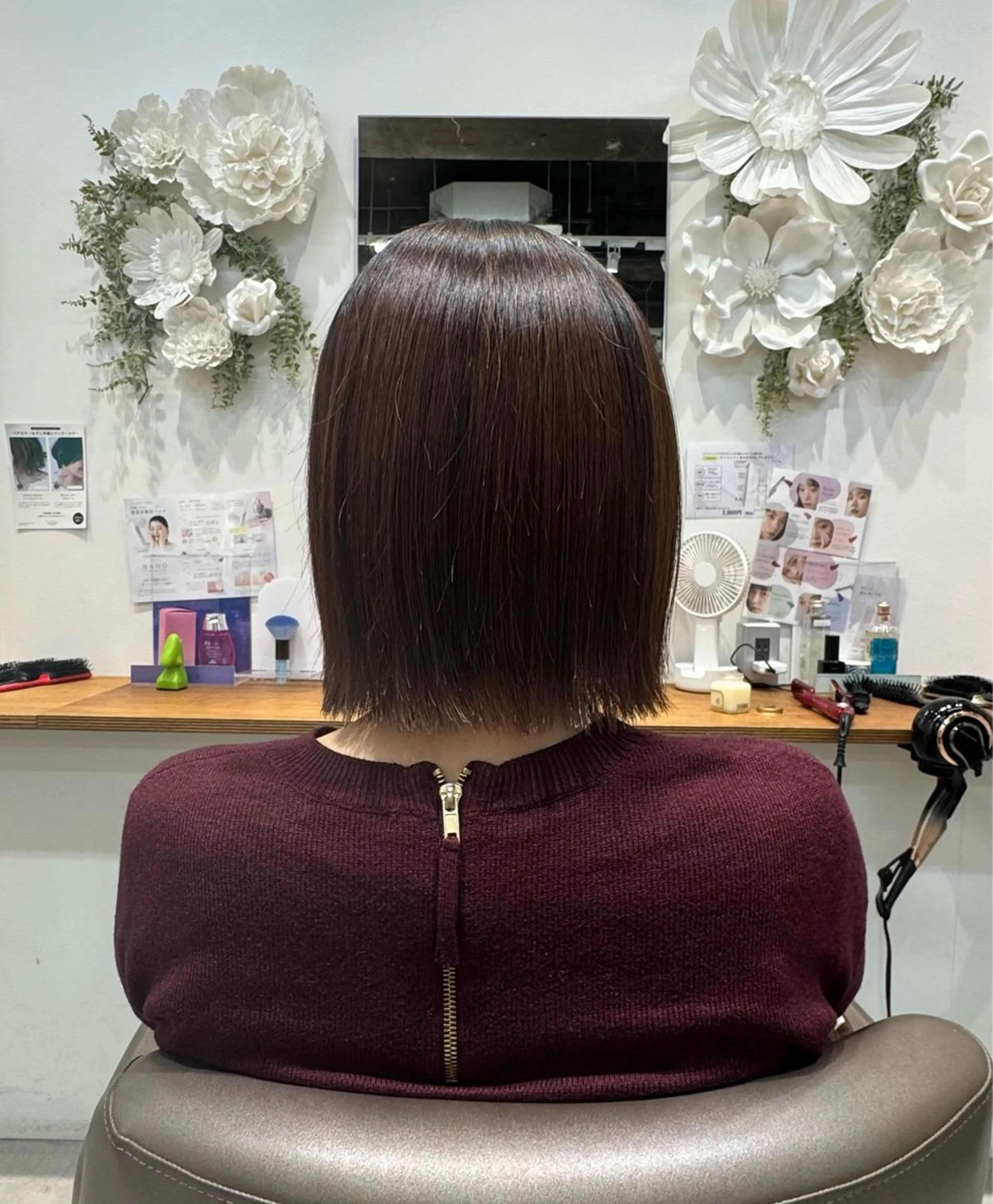 ミディアム 切りっぱなしボブ ボブ HAIR LOUNGE Run Ways所属・Shiho 🦋 ／透明感カラーのヘアスタイル