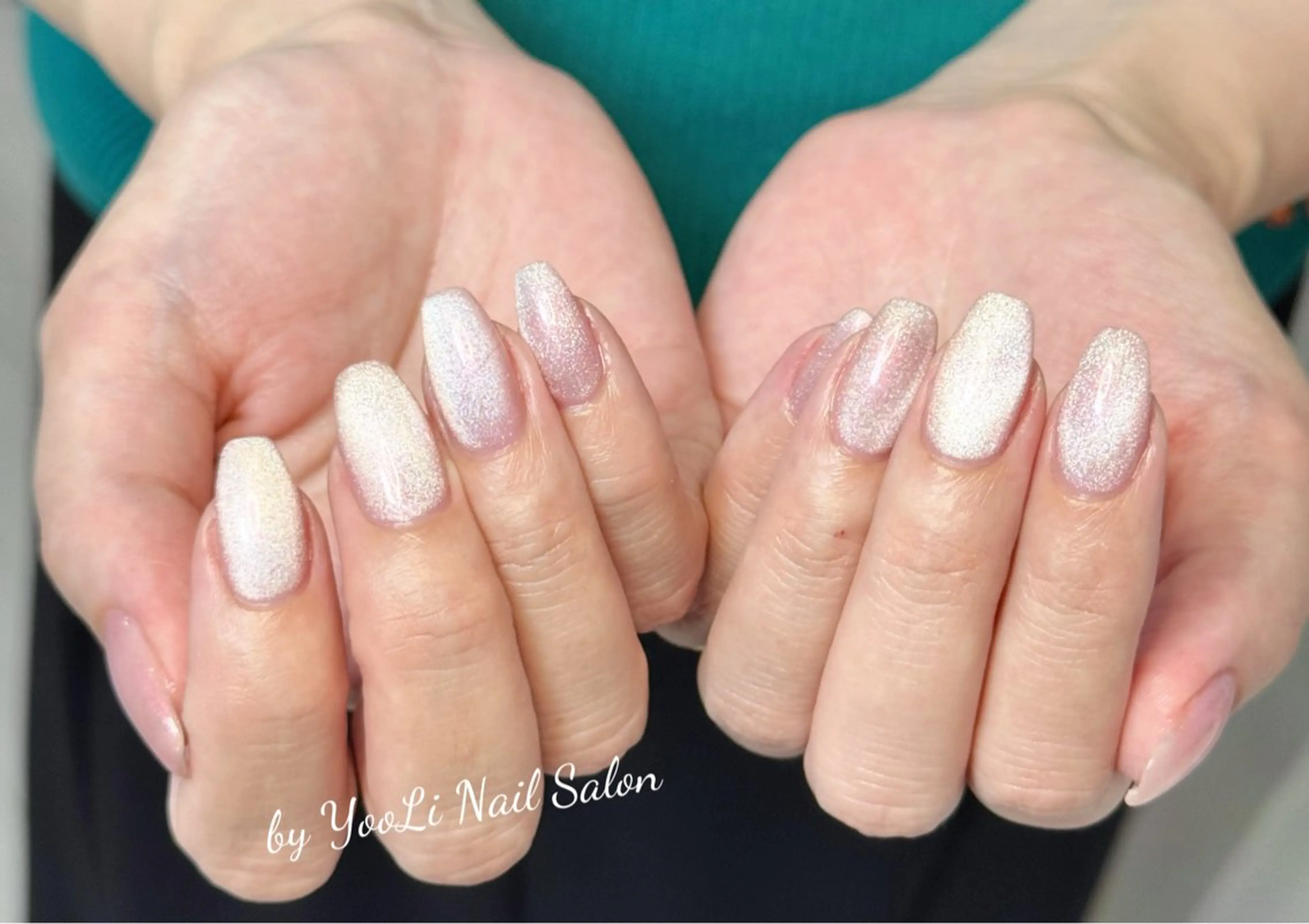 ネイル アートネイル オーロラネイル チークネイル フレンチネイル ガラスフレンチ ハンドネイル 🎀🎀YooLi Nail Salonのネイルデザイン