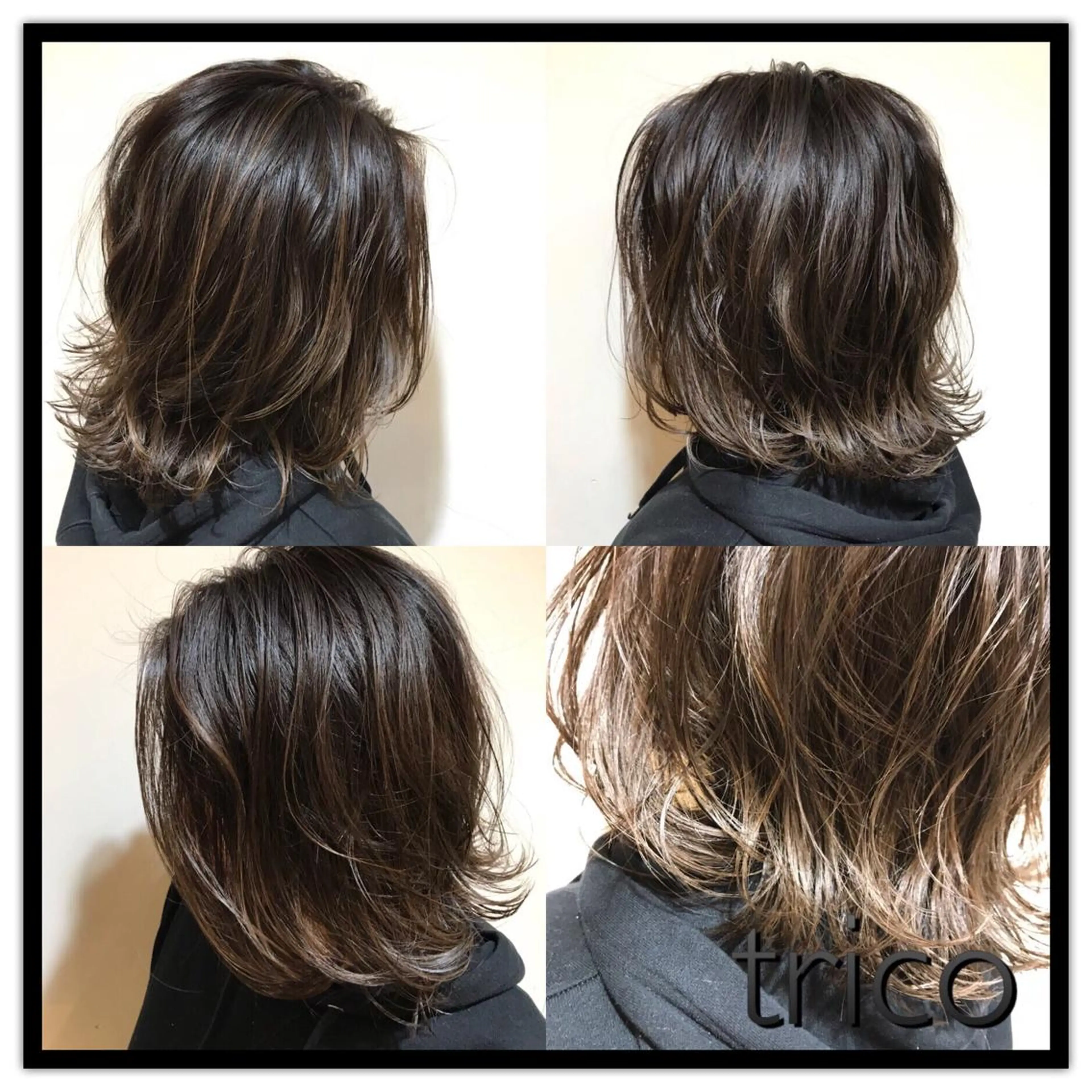 セミロング カラー ハイライトカラー ハイライト 似合わせ/ブリーチ カラー.岡田友仁のヘアスタイル