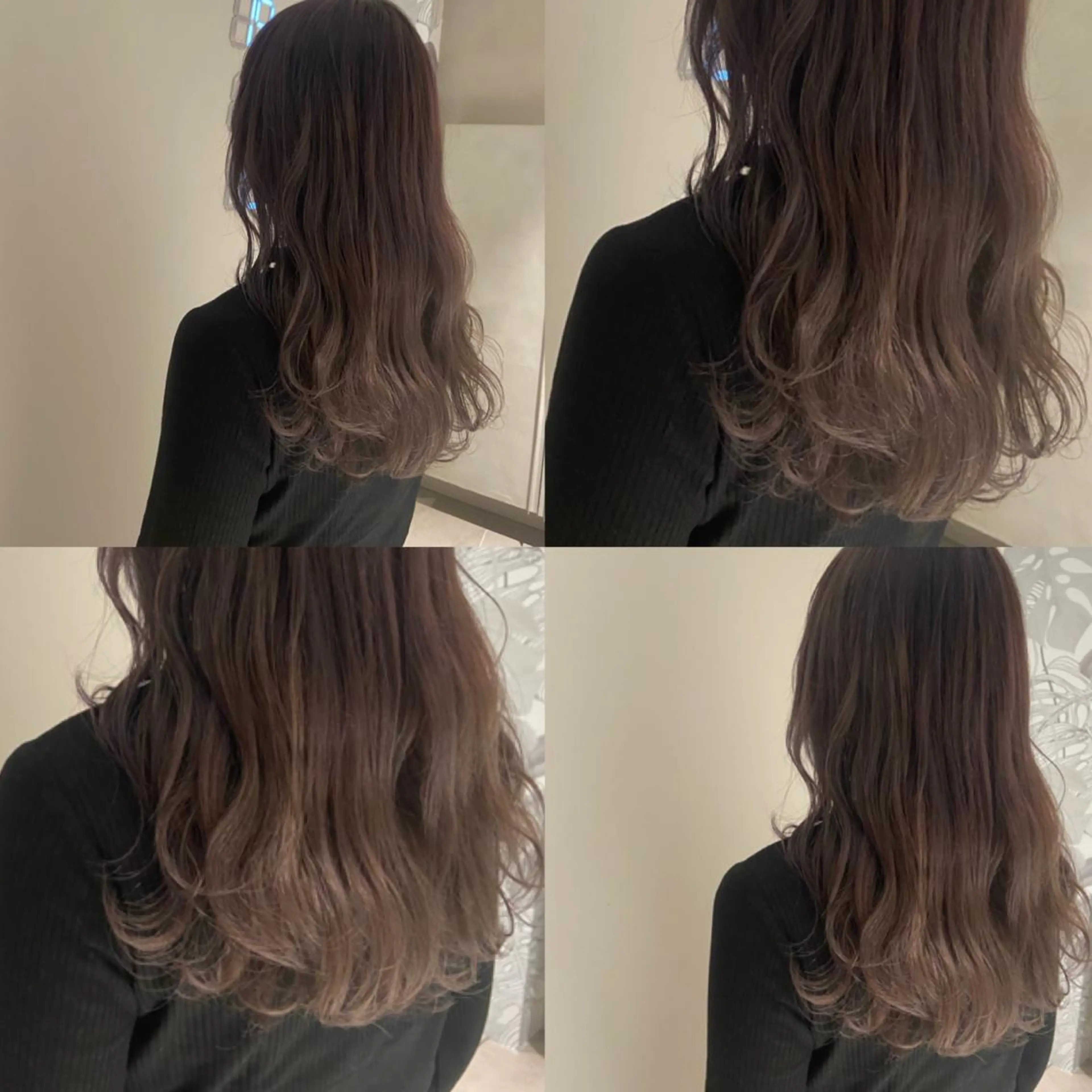 セミロング カラー ブリーチ ケアブリーチ 透明感カラー ダブルカラー グレージュ カット ヘアカラー トリートメント ヘッドスパ ヘアセット カジュアルを女っぽく 𝗮𝘆𝗮𝗰𝗼のヘアスタイル