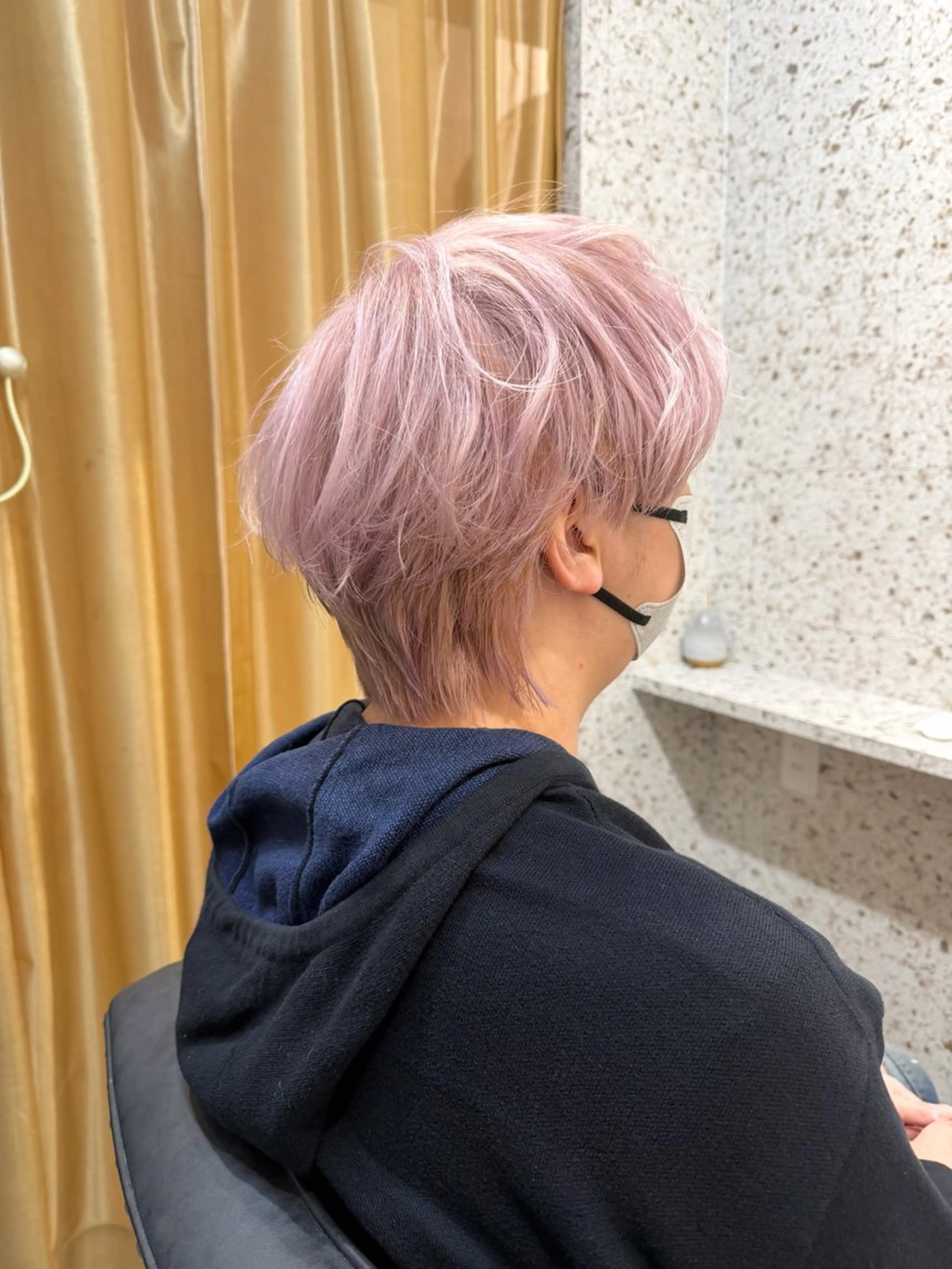 ショート カラー メンズ ピンクカラー ヘアカラー SHOTO ハイトー ン/ブロンドカラーのヘアスタイル