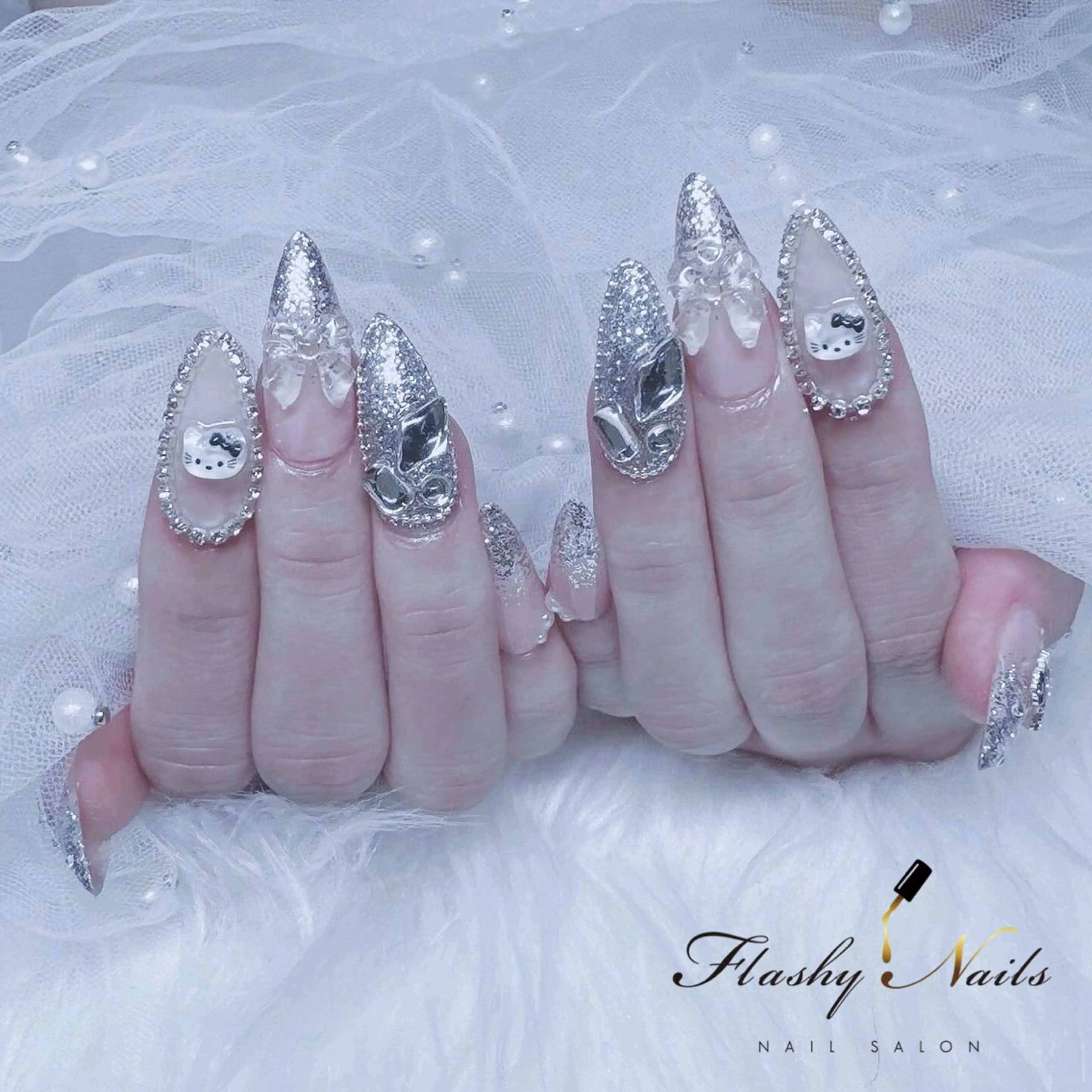 ネイル 長さ出し Flashy Nailsのネイルデザイン