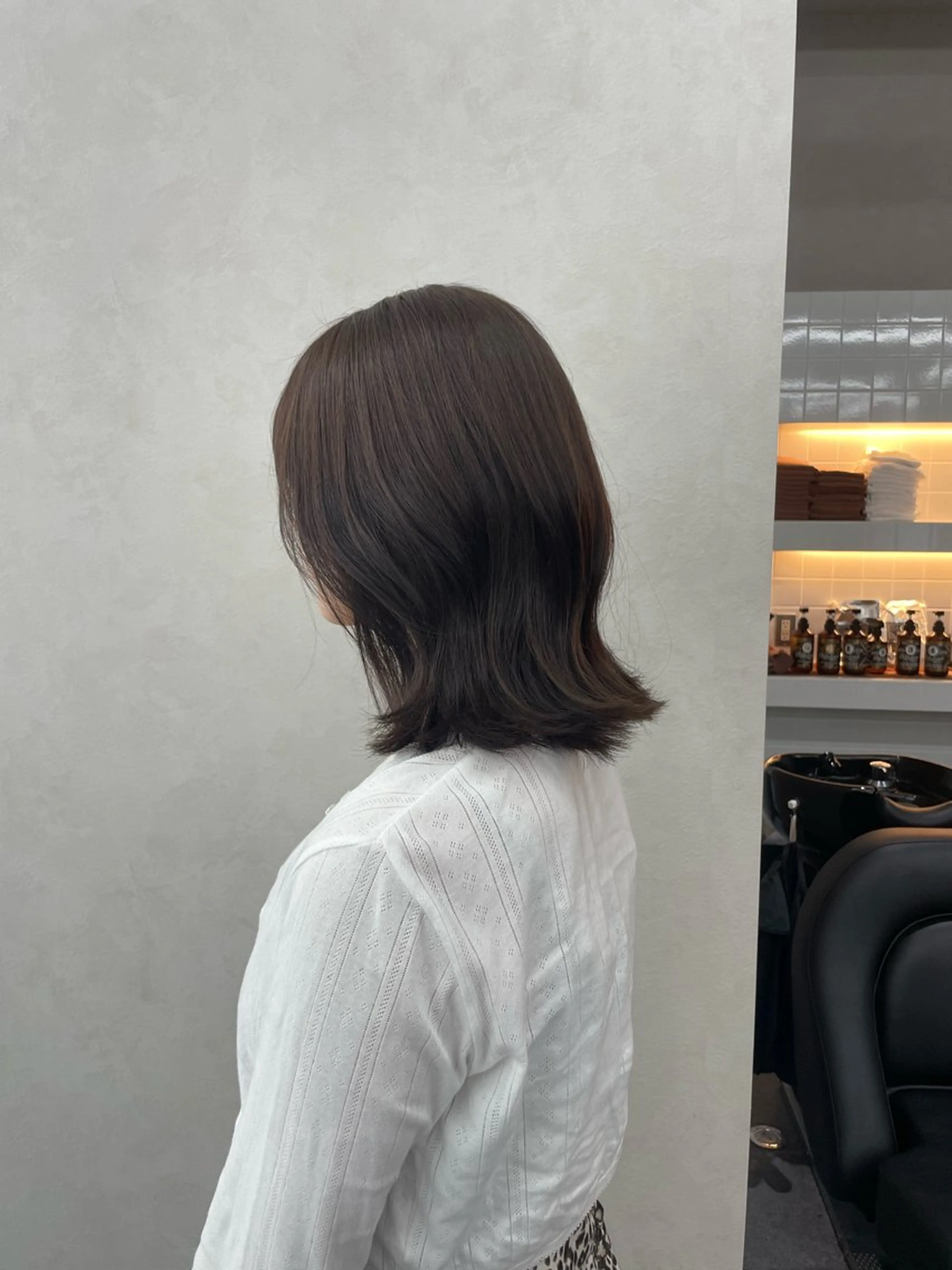 ミディアム カラー カット ヘアカラー トリートメント 🍐透明感カラー🍐 レイヤーカットのヘアスタイル
