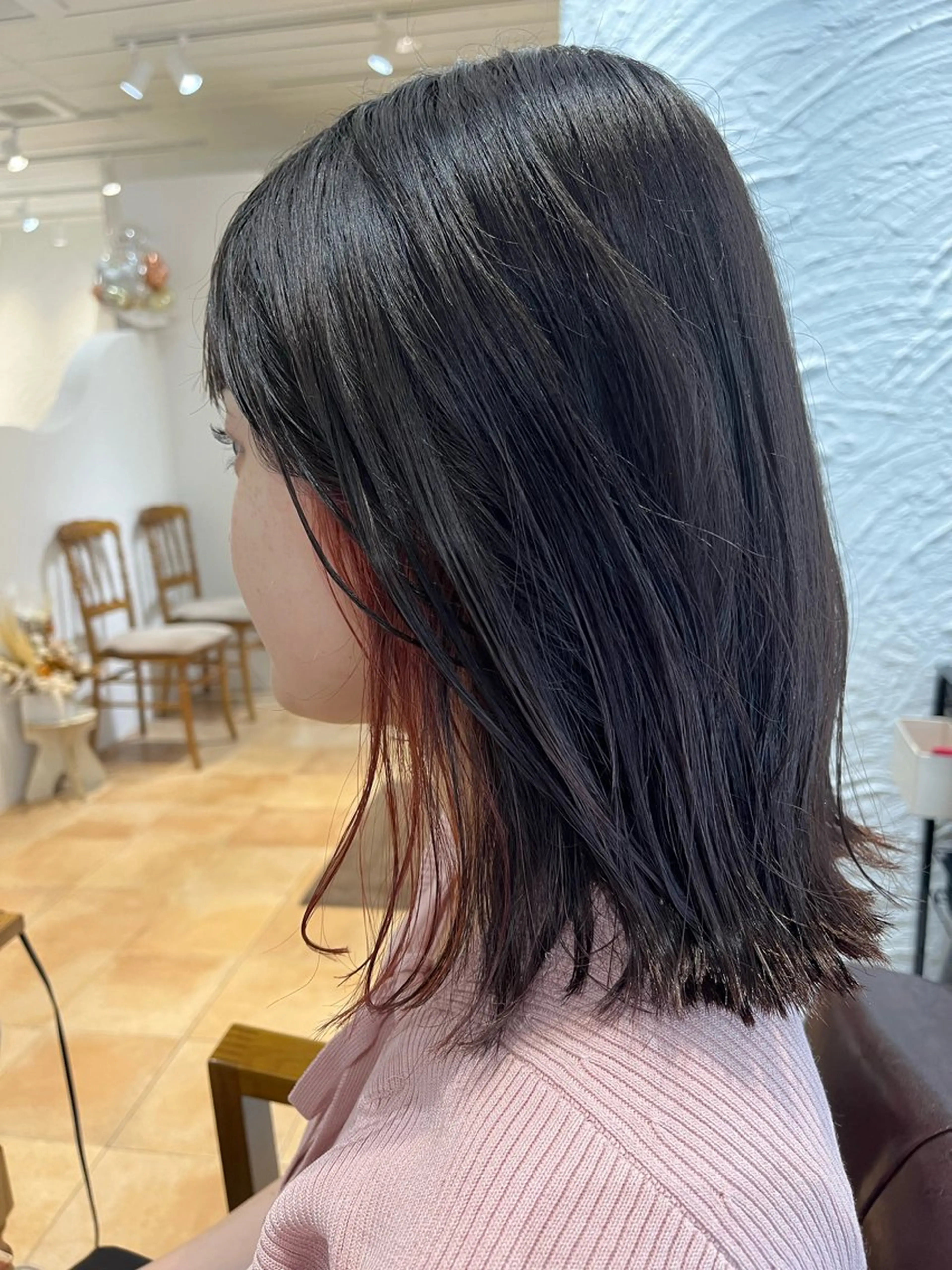 ミディアム カラー イヤリングカラー ピンクカラー ヘアカラー 🌈透明感カラー🌈 🌟吉田祐介🌟のヘアスタイル