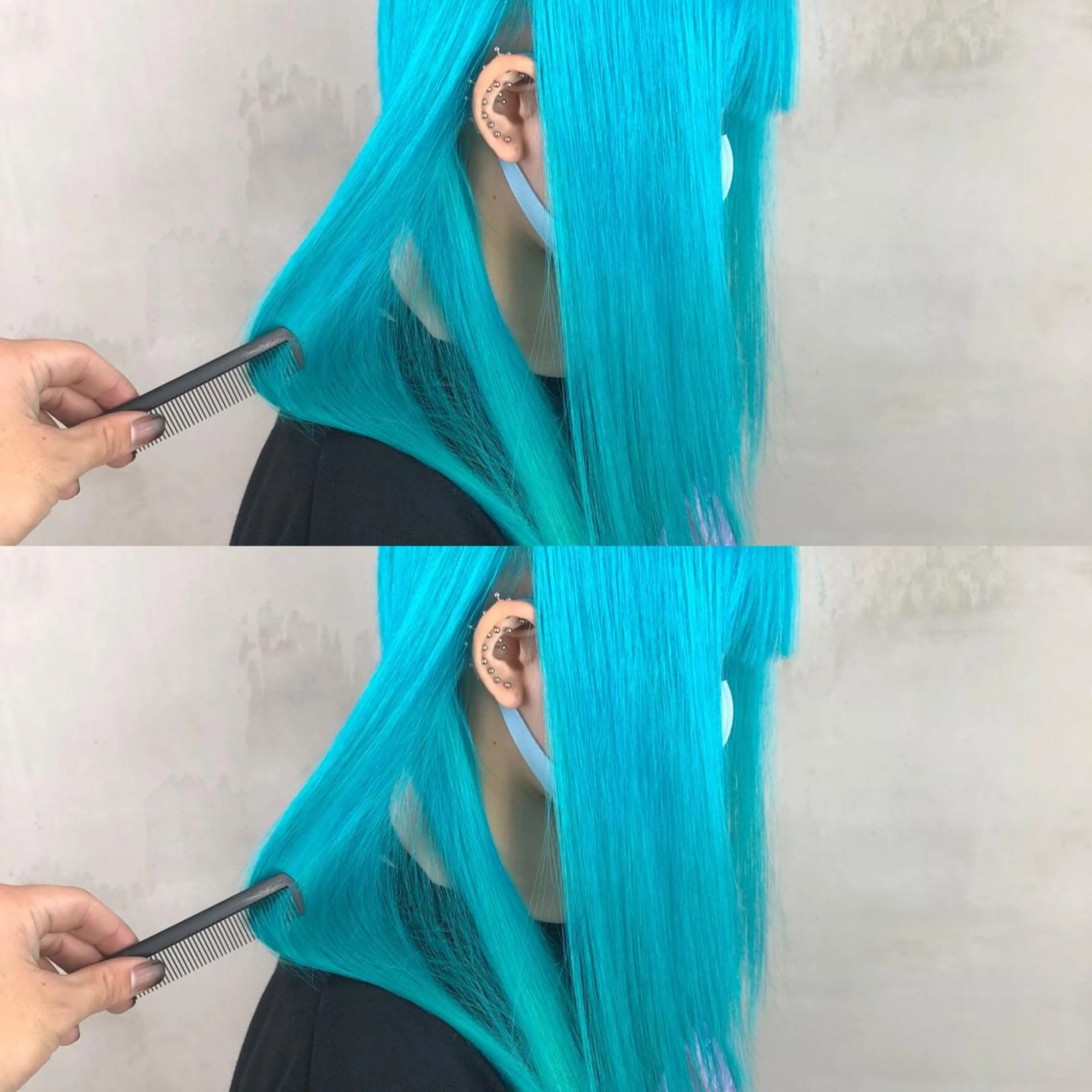 ロング カラー ブリーチ ブルーカラー カット ヘアカラー トリートメント ヘアセット 💜ハイトーン💛 マジカルかいちゃんのヘアスタイル