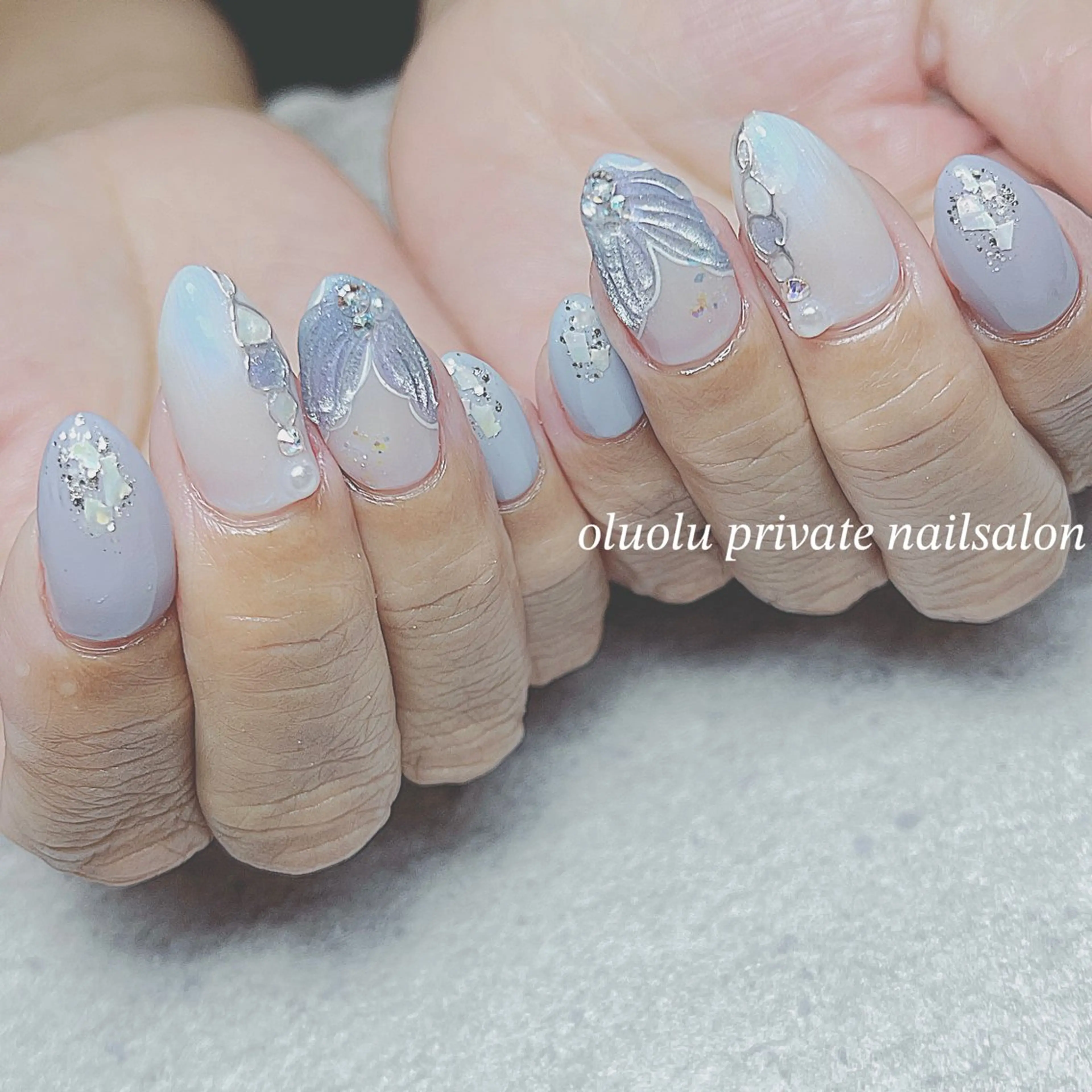 ネイル アートネイル フットネイル マグネットネイル ニュアンスネイル 夏ネイル ハンドネイル 大村 紬華のネイルデザイン