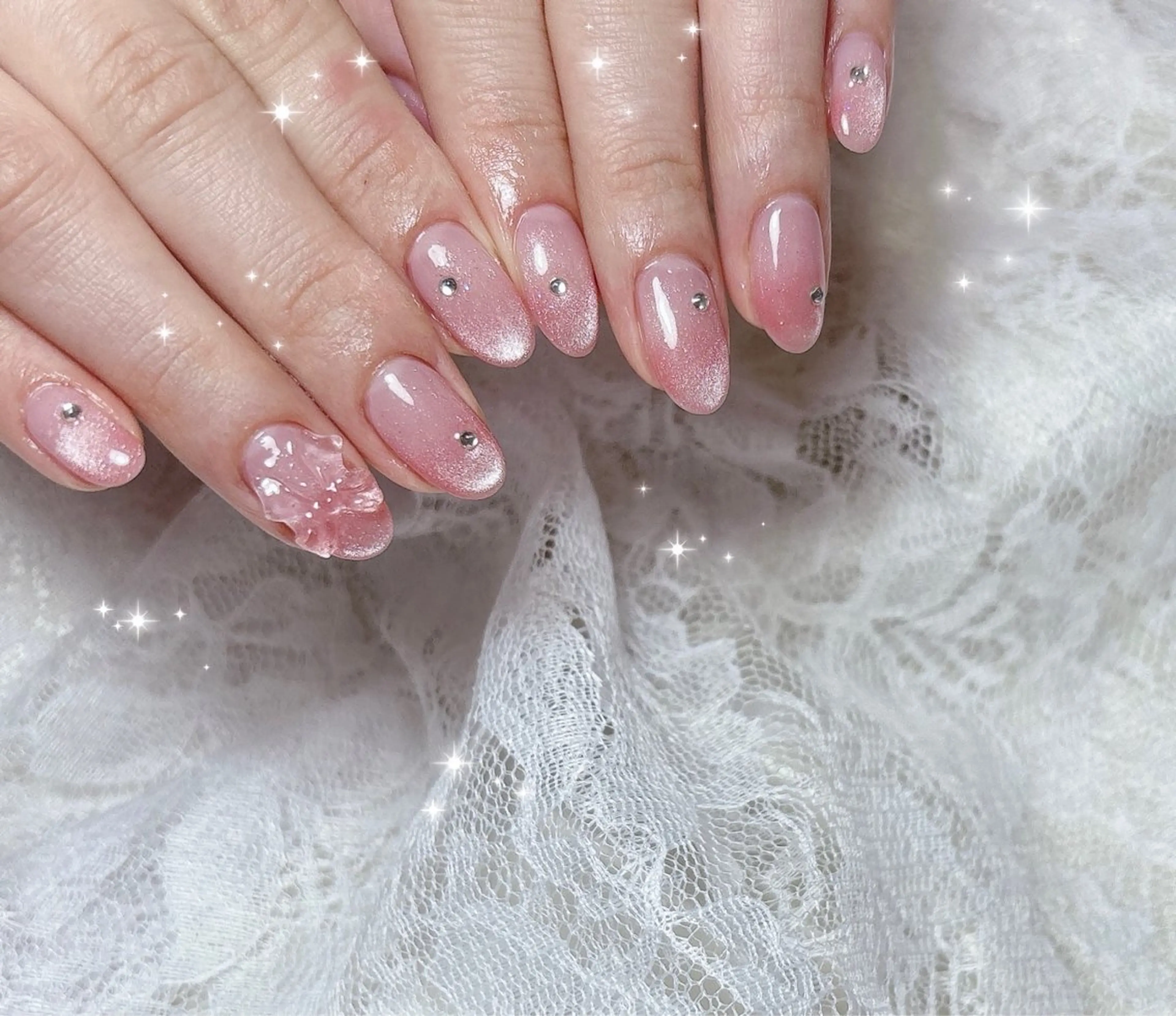ネイル グラデーション マグネットネイル ハンドネイル FLARE NAIL フレアネイルのネイルデザイン