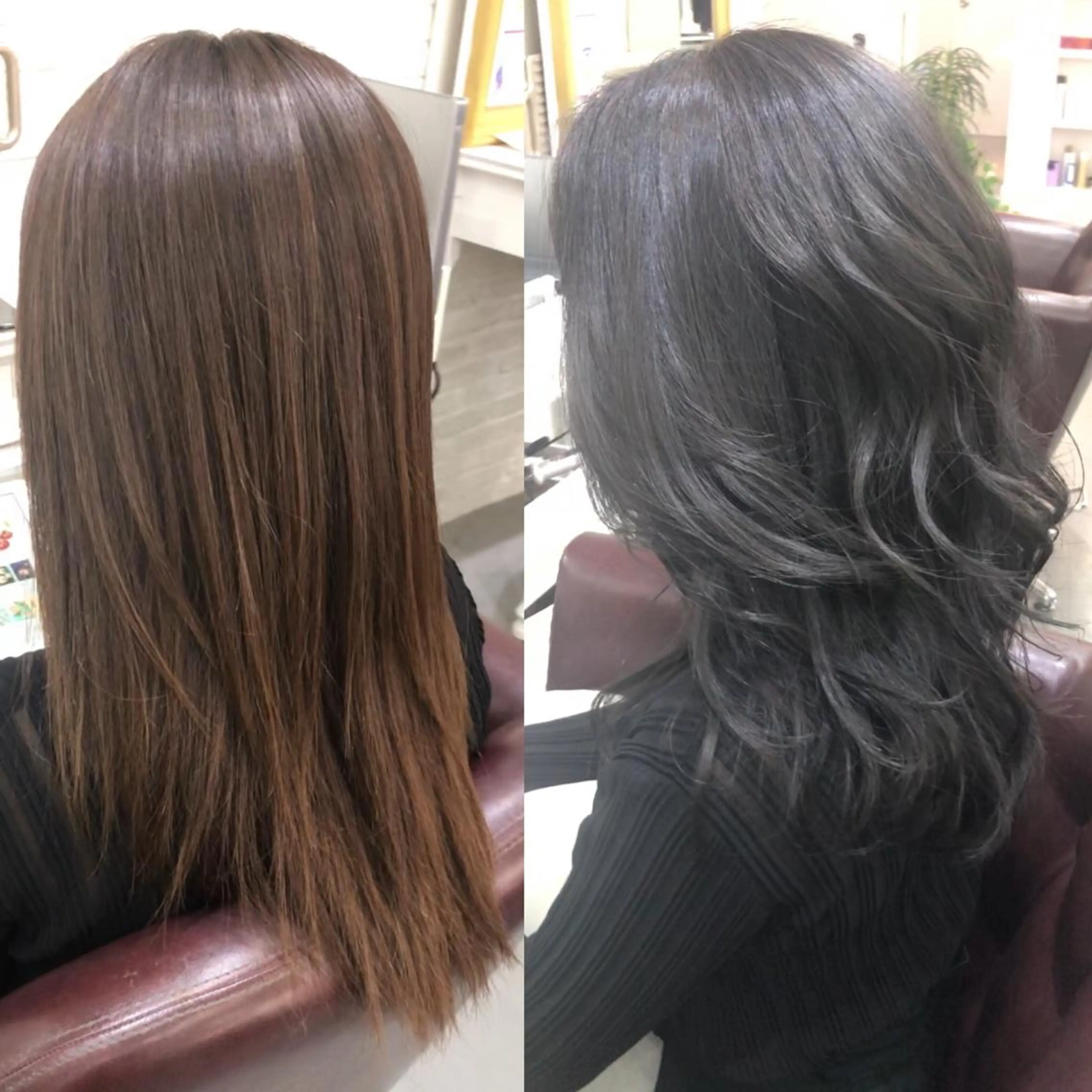 ミディアム カラー ブリーチ ブリーチなしカラー Soleria 田中慎一のヘアスタイル