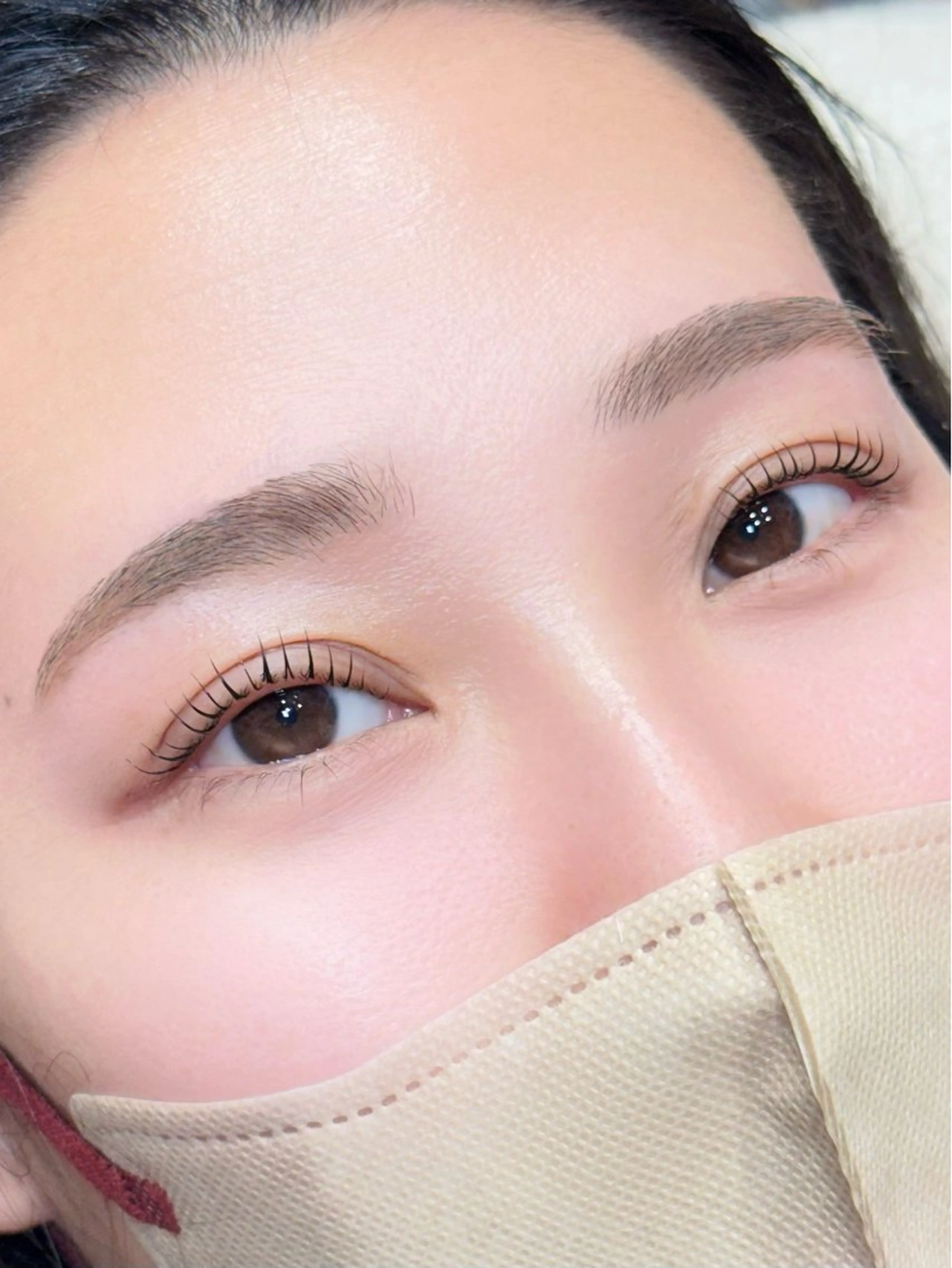 マツエク・マツパ 束感まつ毛 Cカール 韓国風マツエク ナチュラル 一重×まつ毛パーマ マツパ cherien eyelash&eyebrow（salon village）所属・梅津/cherien 渋谷・明治神宮前のマツエク・マツパデザイン
