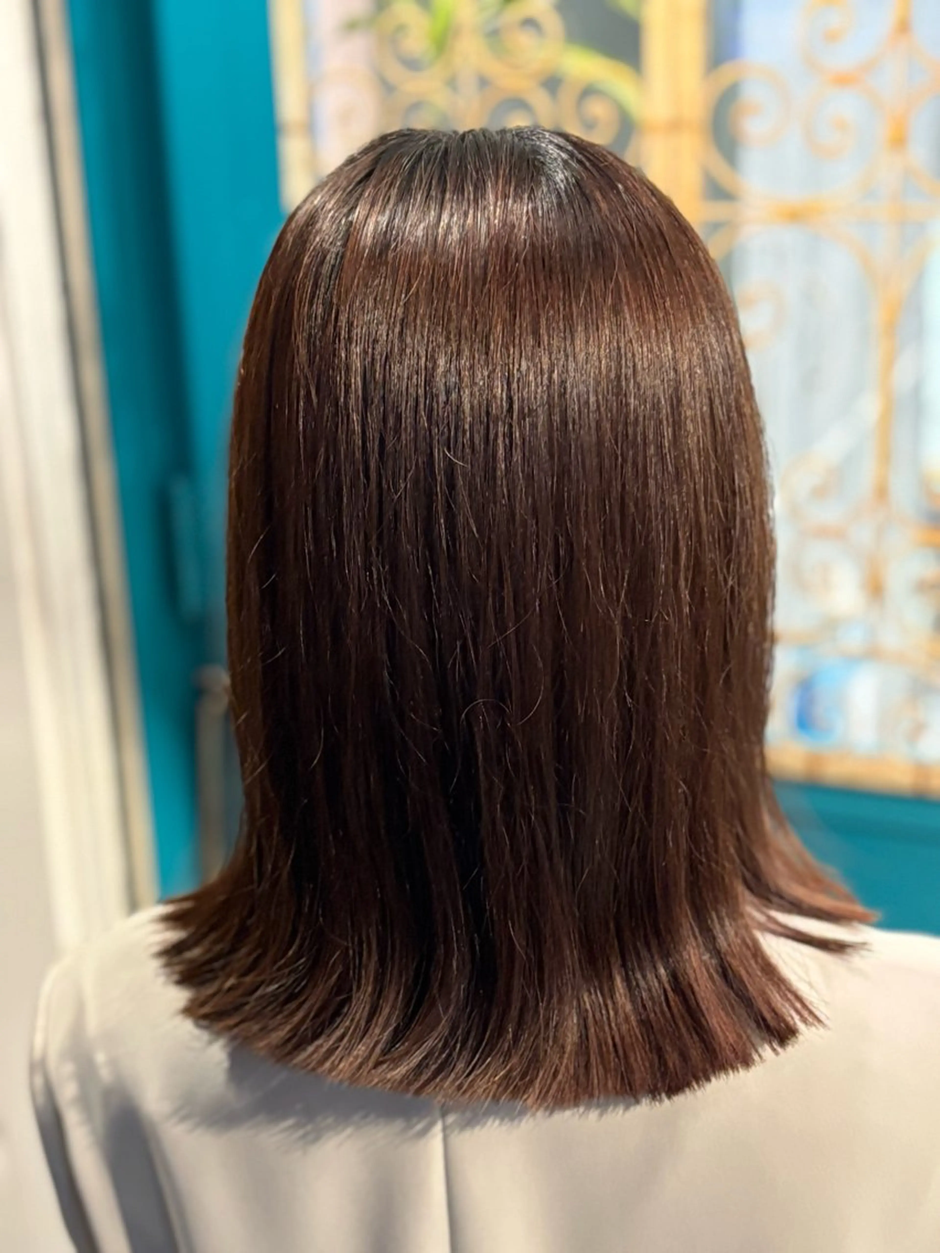 ミディアム 切りっぱなしボブ ボブ 外ハネヘア 🫧Ayumu🫧 透明感カラー/春日のヘアスタイル