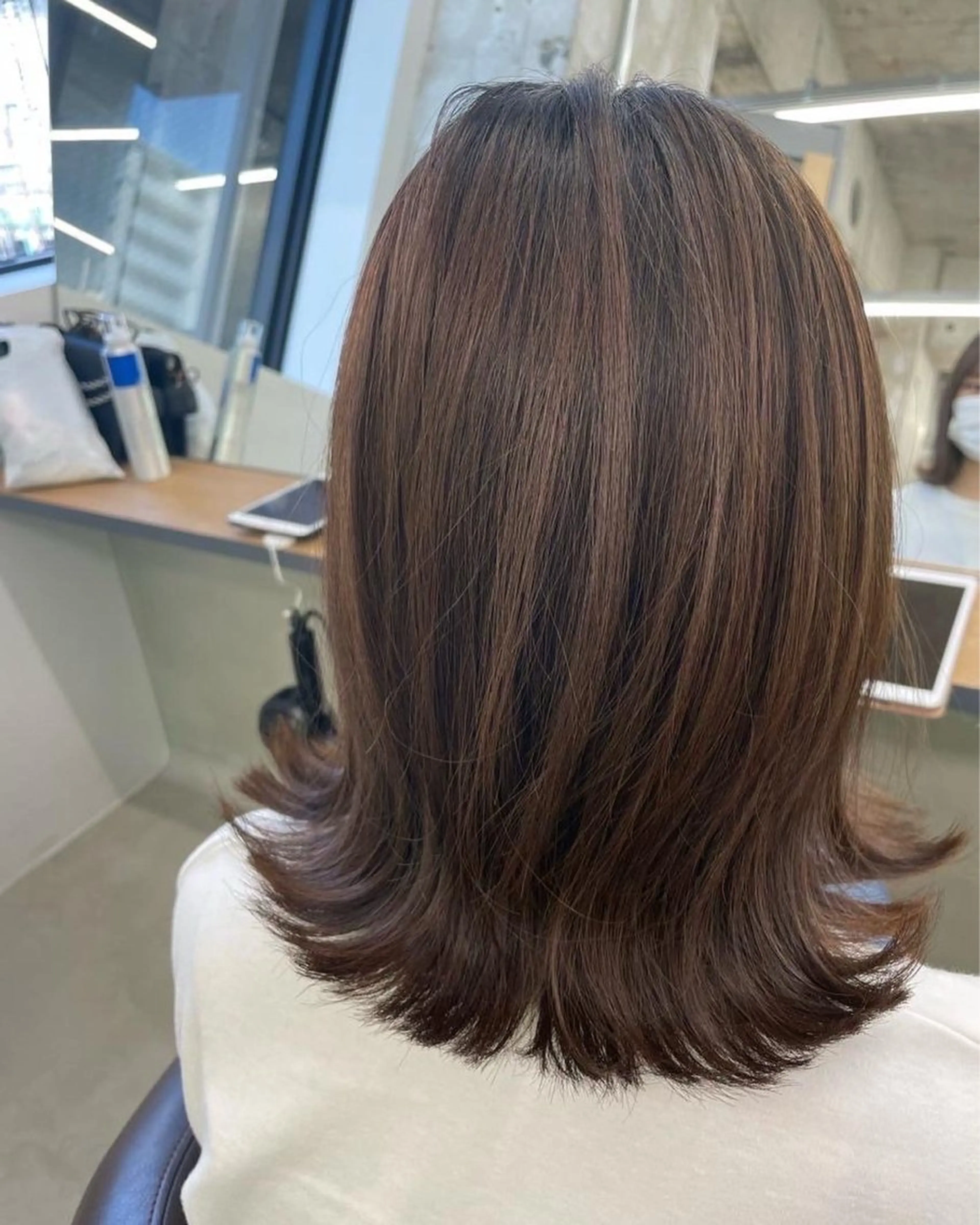 ミディアム 天王寺区🌟大好評バ ッサリ◎美髪改善矯正のヘアスタイル