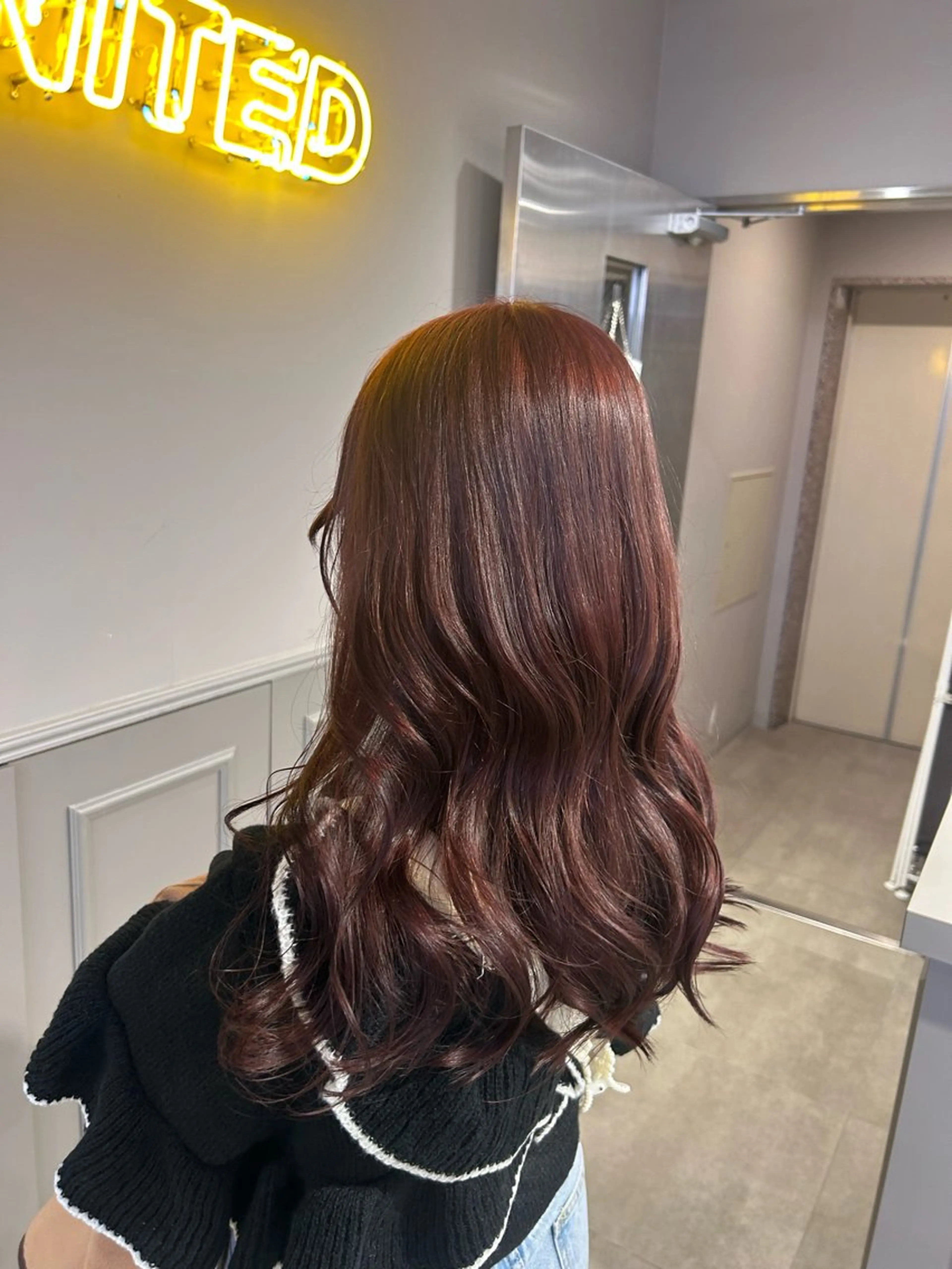 ロング カラー パーマ ヘアアレンジ メンズ キッズ ブリーチなしカラー/ ブラウン/レイヤーのヘアスタイル