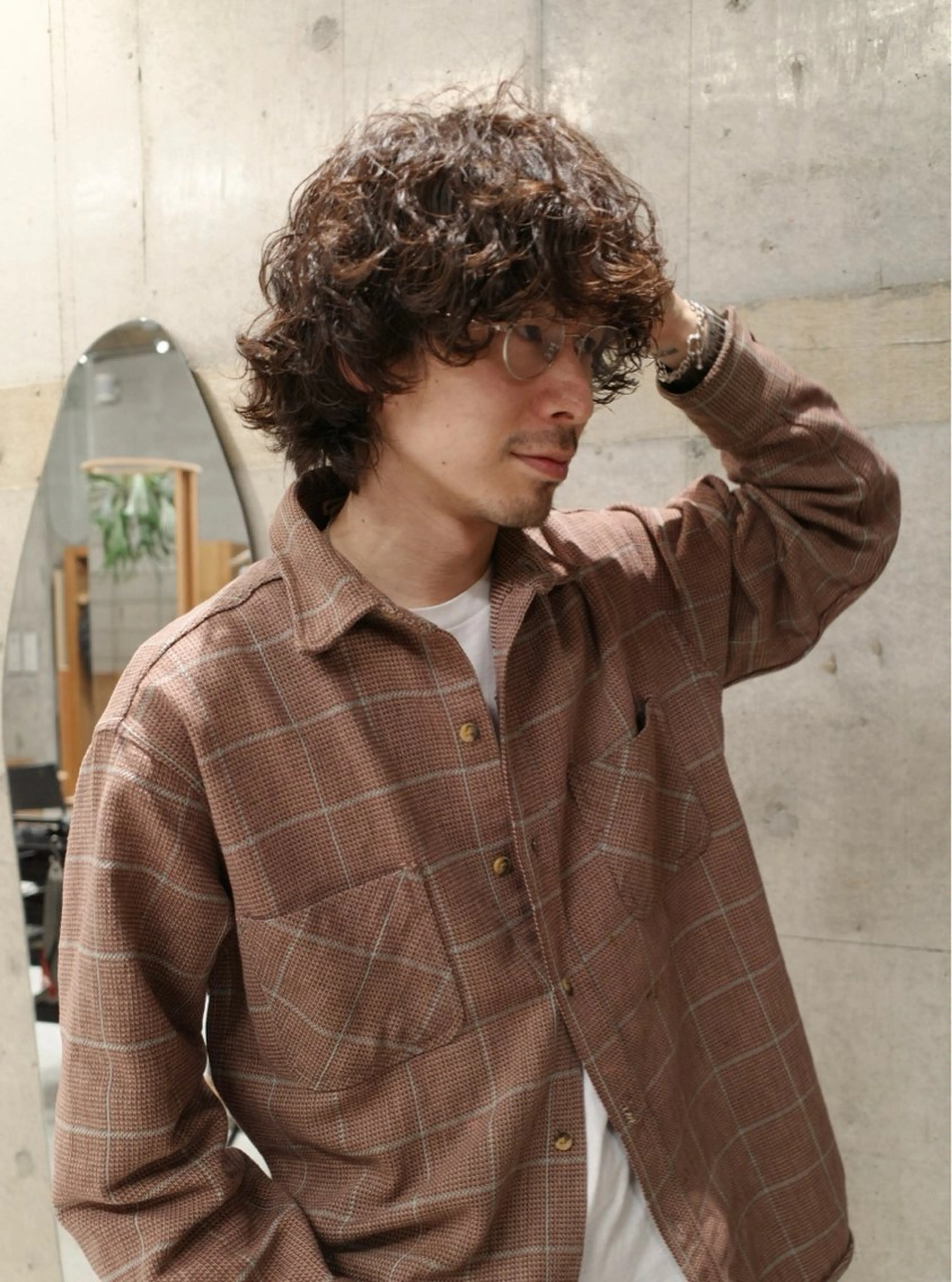 パーマ メンズ 柔らかいオリーブ🍃 カラーNatsumiのヘアスタイル