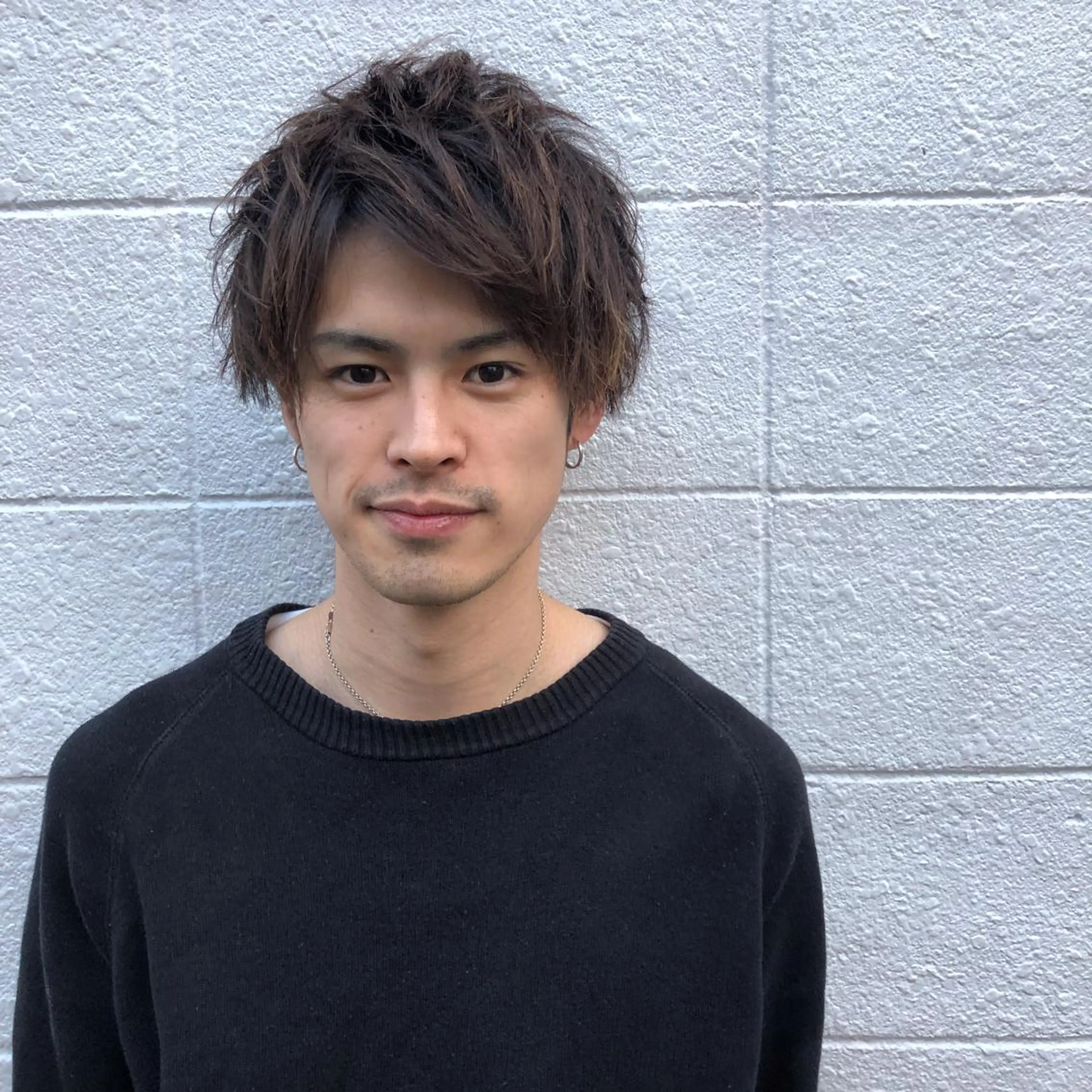 ショート カラー パーマ メンズ ニュアンスパーマ／ レイヤー／茶屋町のヘアスタイル