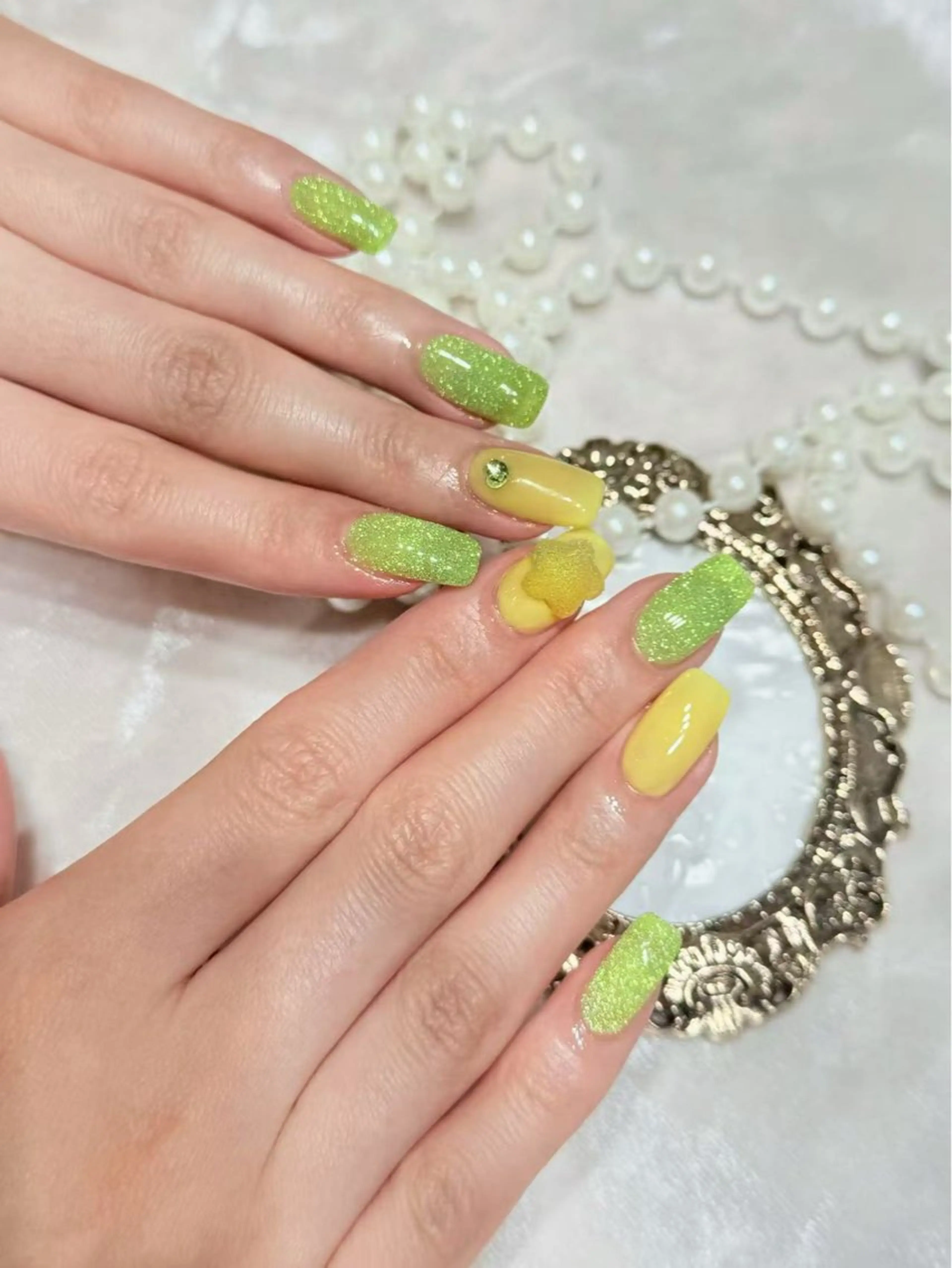 ネイル アートネイル フットネイル ジェルネイル ハート マグネットネイル Babarla　Nail　Salon所属・babarla Nailのネイルデザイン