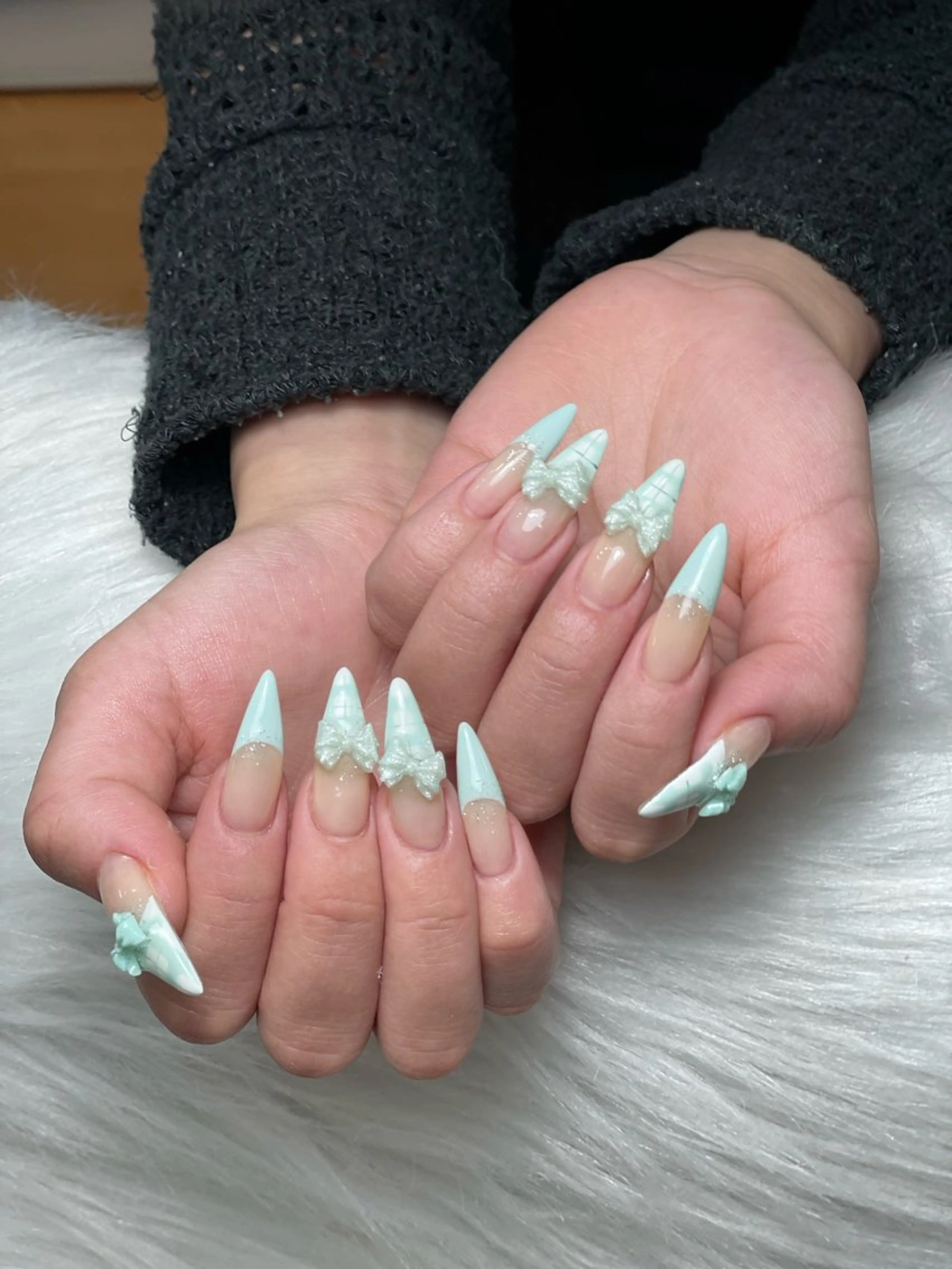 ネイル アートネイル 長さ出し ジェルネイル マグネットネイル ニュアンスネイル Kanao_ CloudyChanのネイルデザイン