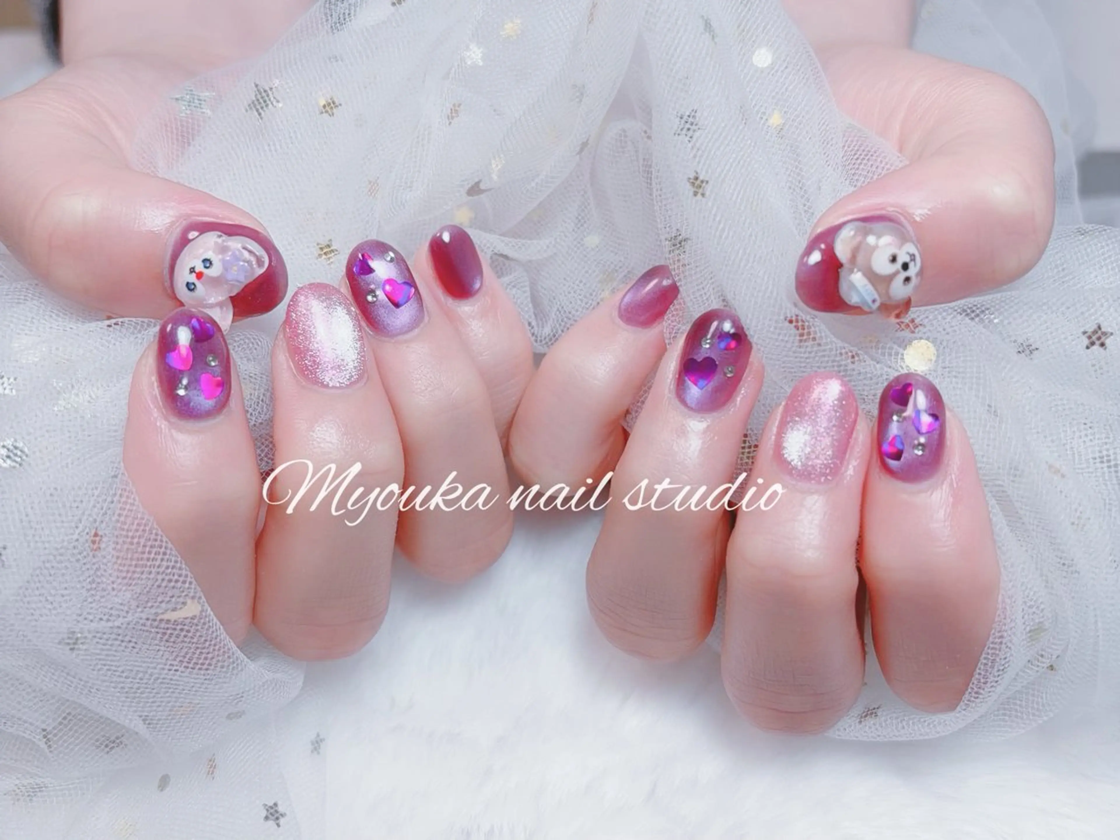 ネイル チークネイル 長さ出し フットネイル ジェルネイル グラデーション ハンドネイル ハンドケア Myouka 板橋区大山駅前店のネイルデザイン