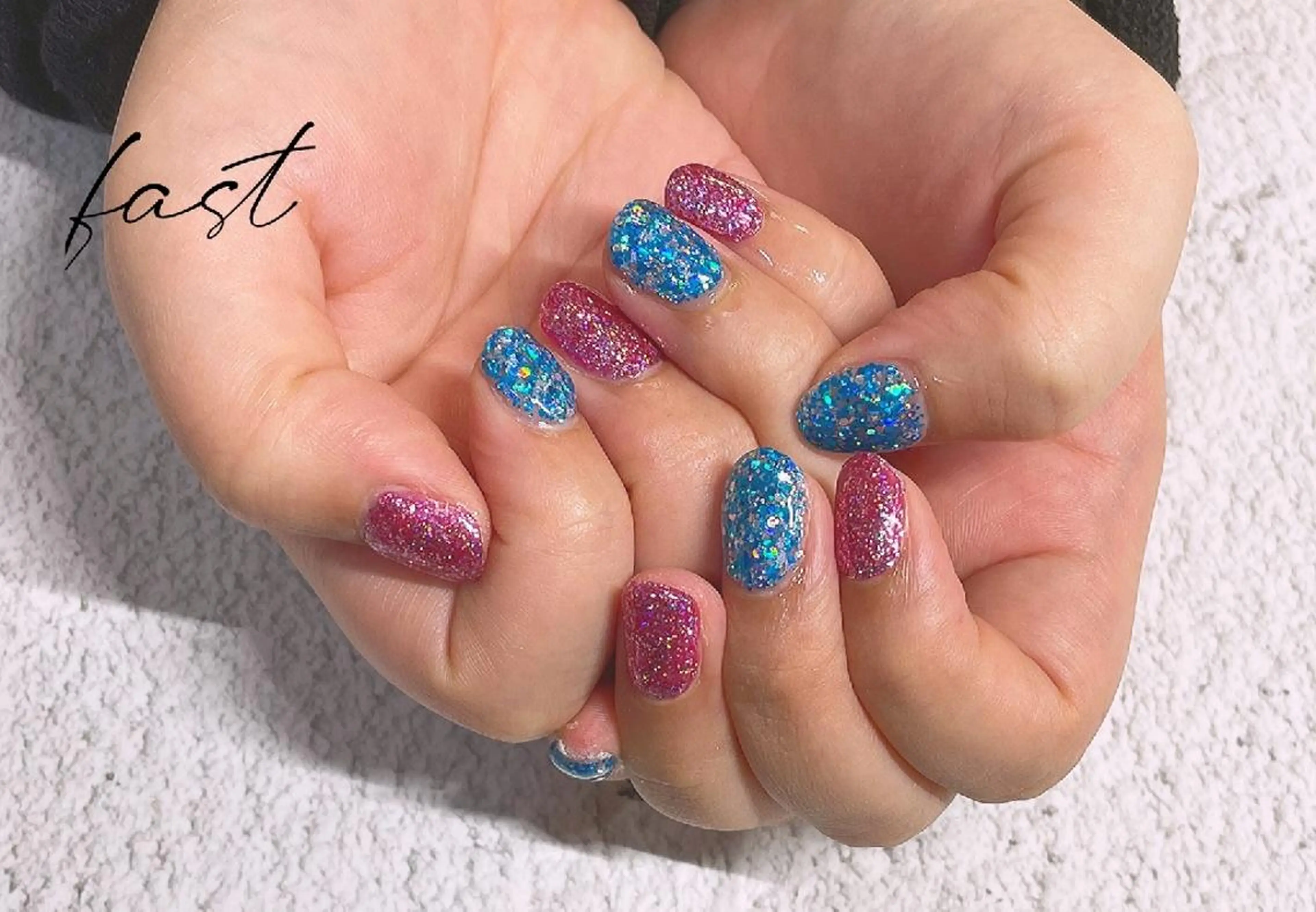 ネイル ラメ(グリッター) ワンカラーネイル 多賀 ちかのマツエク・マツパデザイン