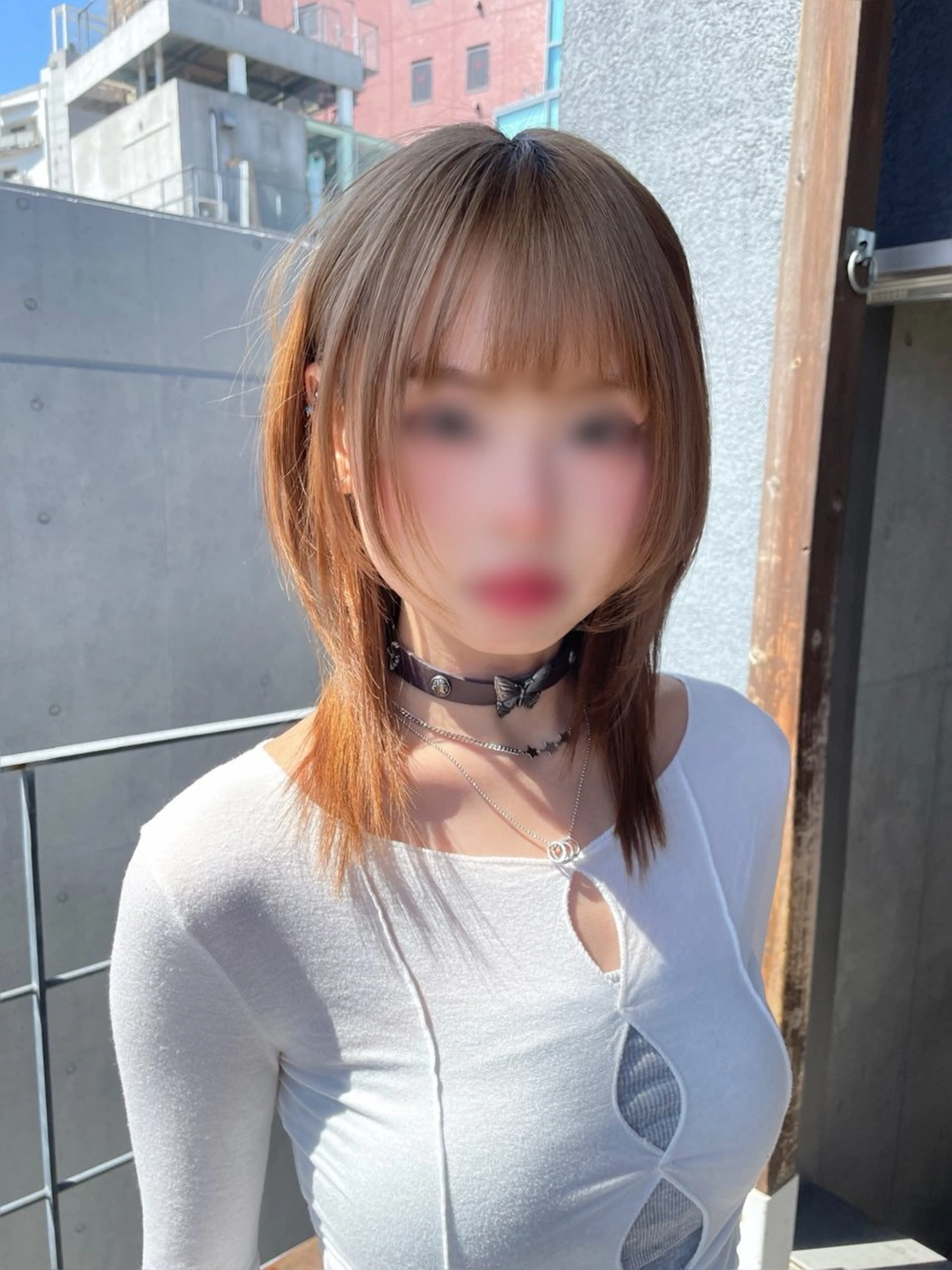 セミロング 韓国風ヘア レイヤーカット カット 韓国リアルハッシュ レイヤーカットのヘアスタイル