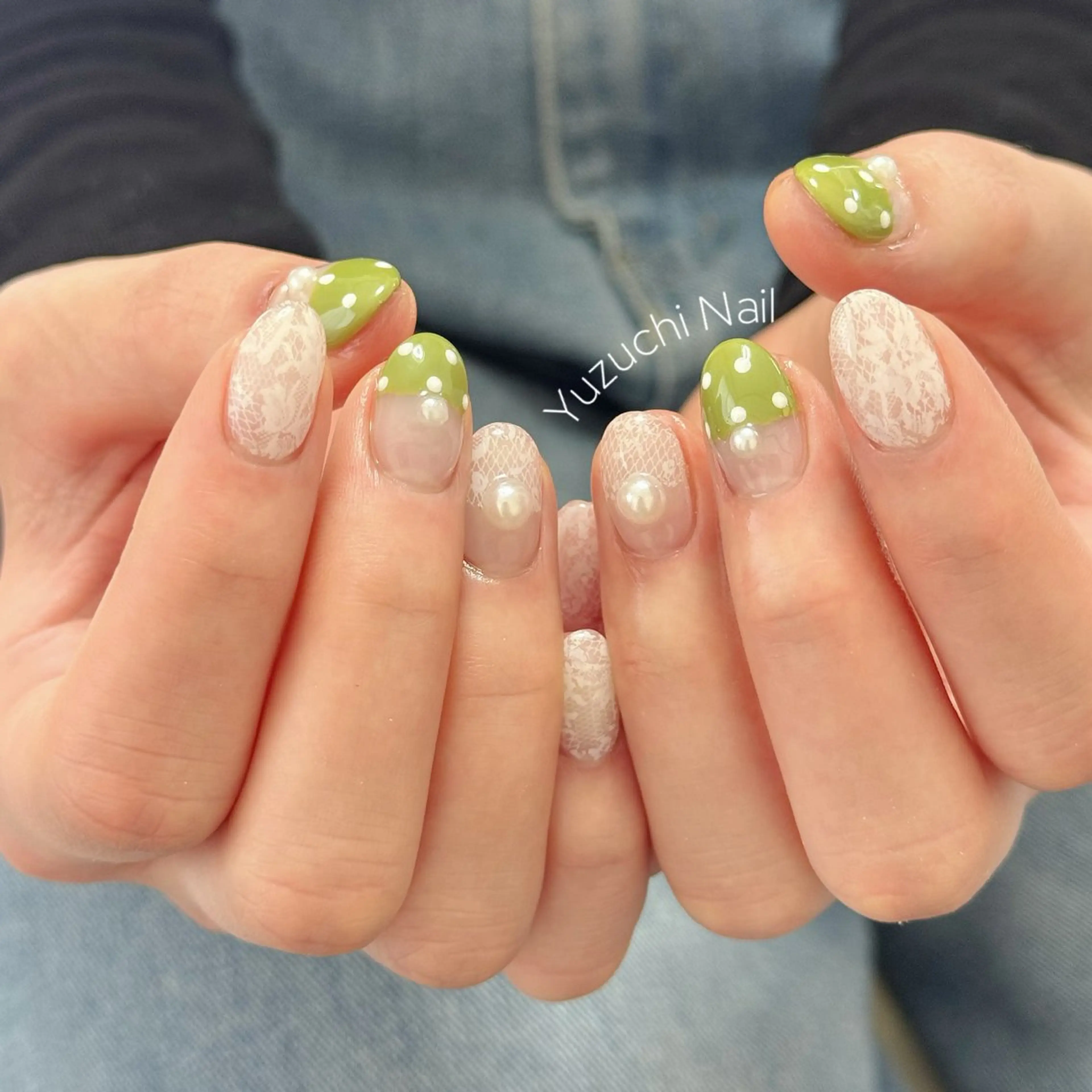 ネイル 長さ出し キラキラネイル ハンドネイル Yuzuchi Nailのネイルデザイン