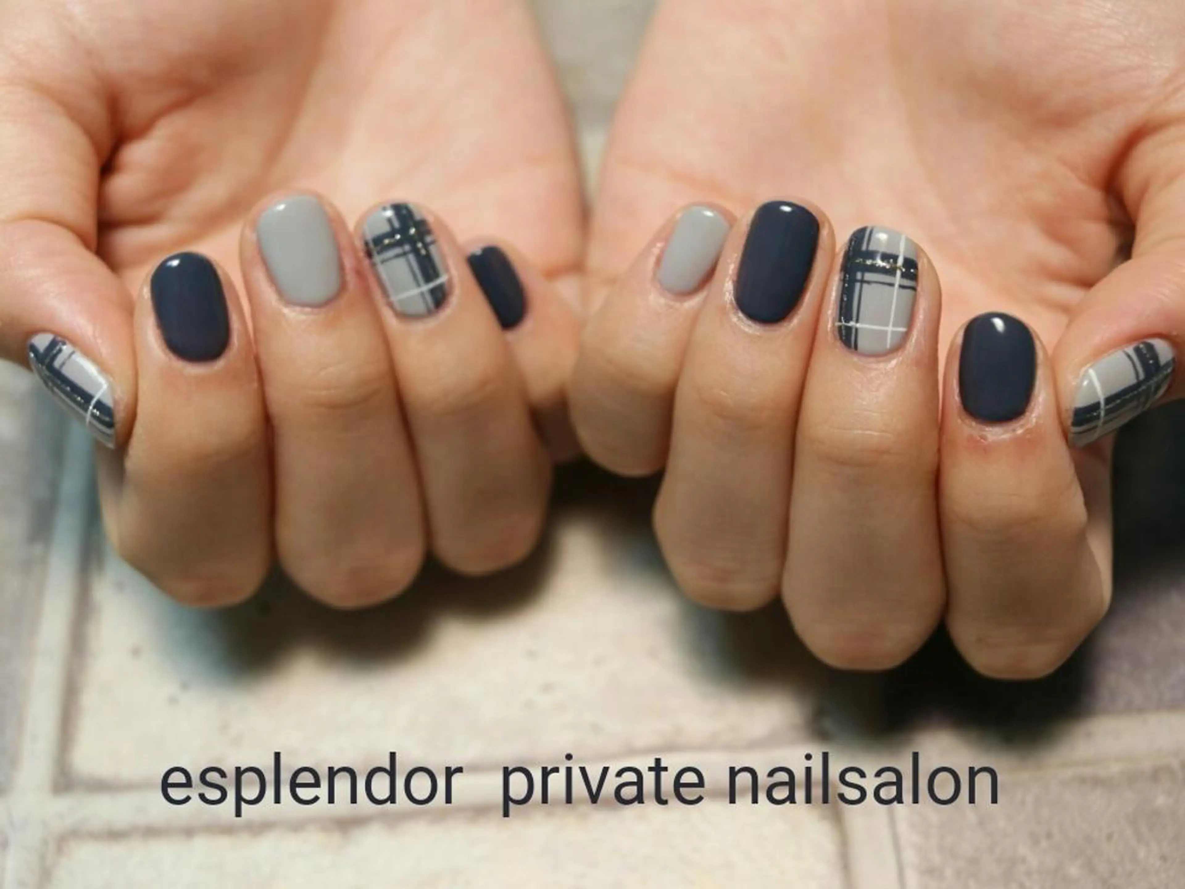 ネイル ネイビー シンプルネイル esplendor  小野寺のネイルデザイン