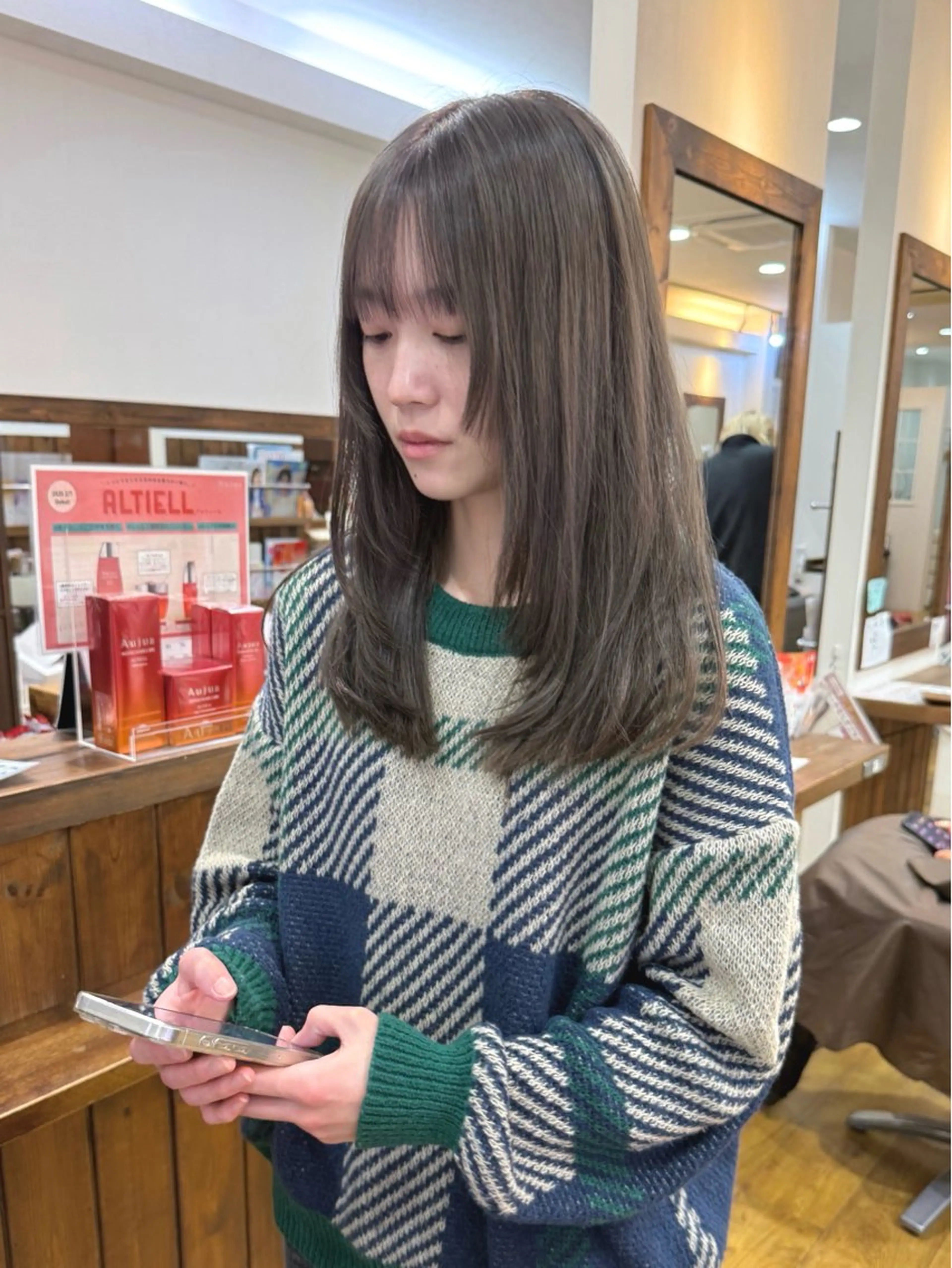ロング カラー ヘアアレンジ グレージュ オリーブグレージュ オリーブグレー ヘアカラー 💖ダブルカラー/ ヘアセット/晴香💖のヘアスタイル
