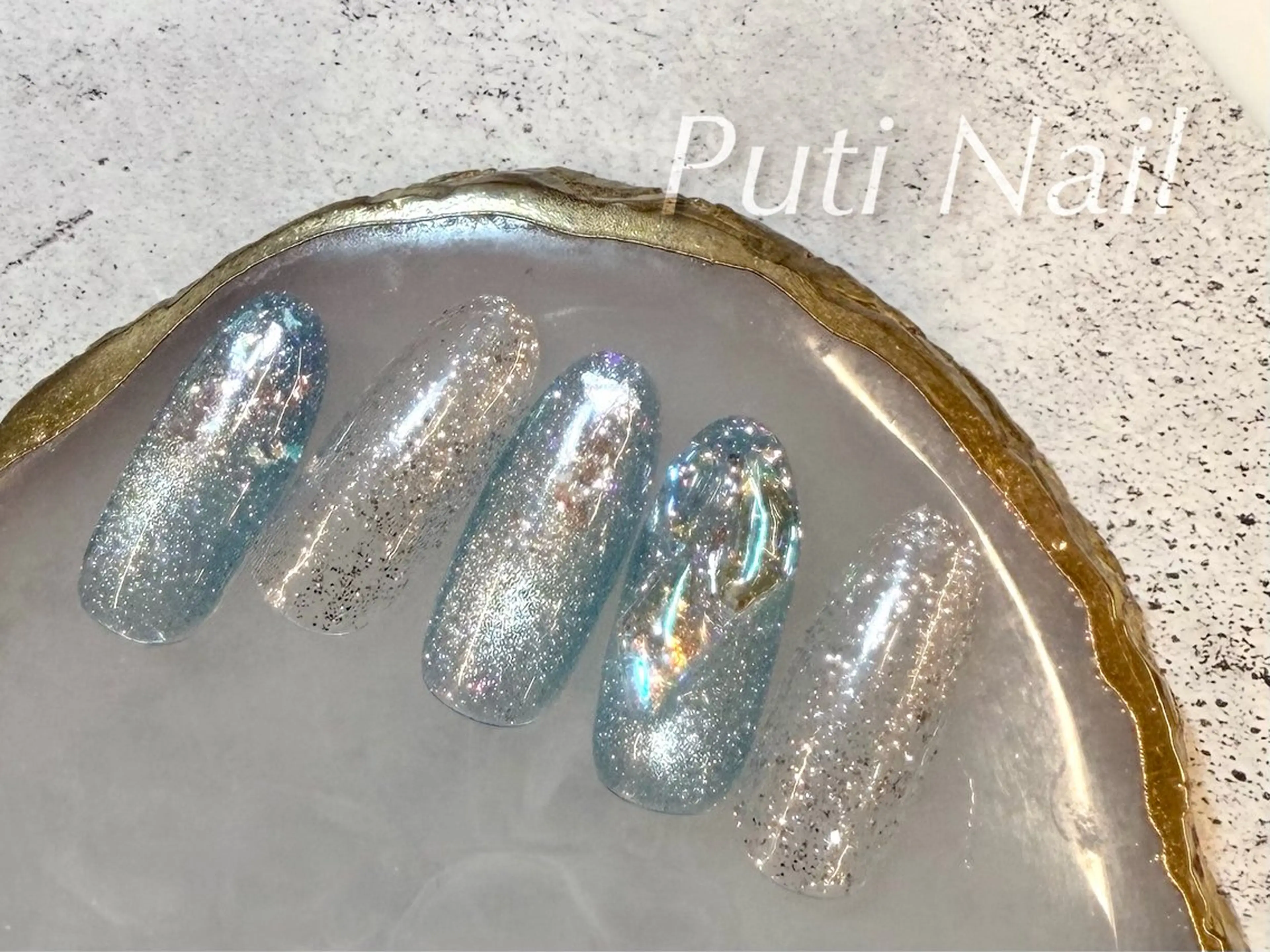 ネイル アートネイル フラッシュネイル フラワーネイル ジェルネイル キラキラネイル Puti nailのネイルデザイン