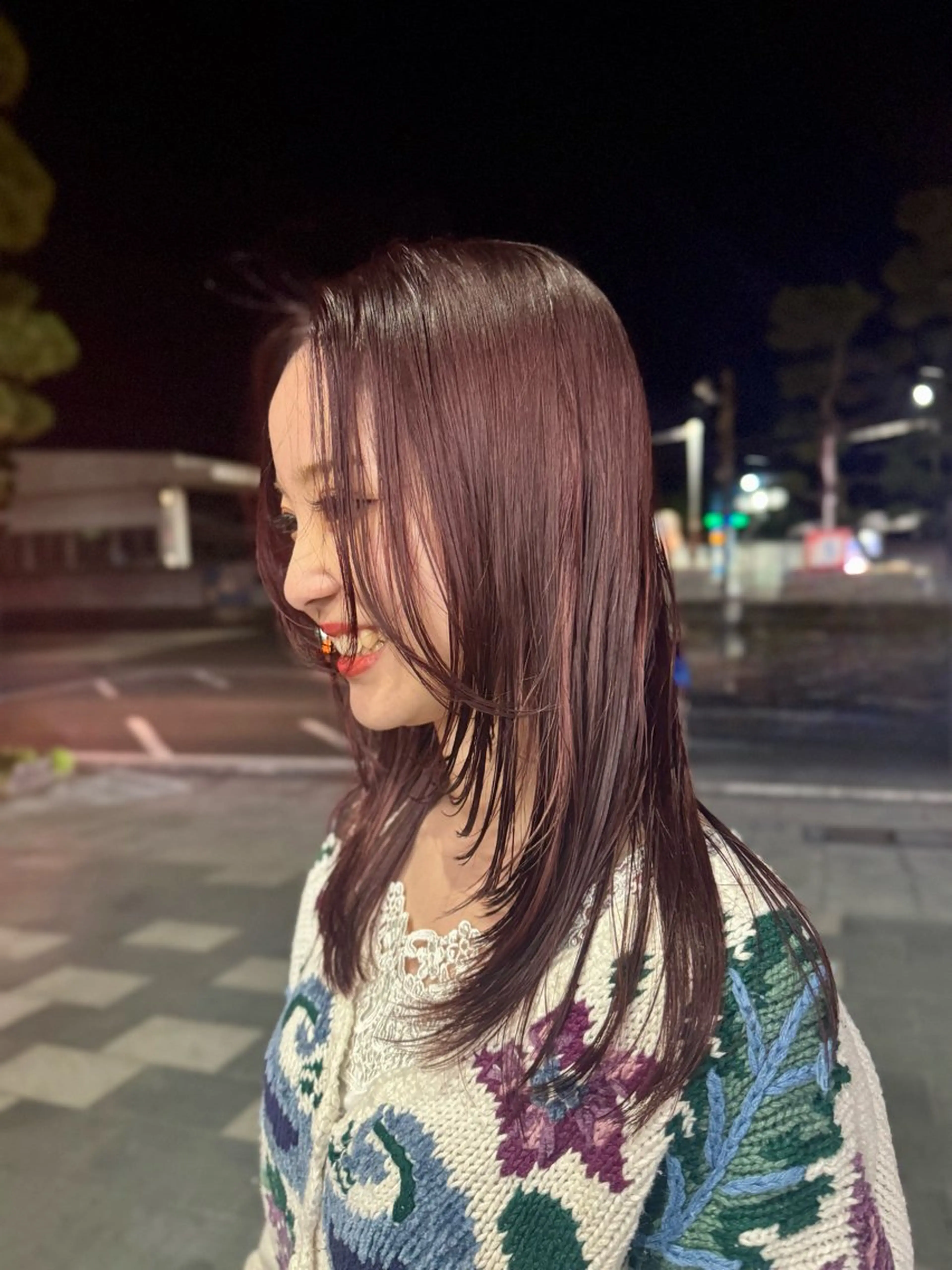 ミディアム カラー ブラウンカラー ピンクカラー ピンクブラウン レイヤーカット 暖色/レイヤーカット /艶髪/髪質改善/のマツエク・マツパデザイン