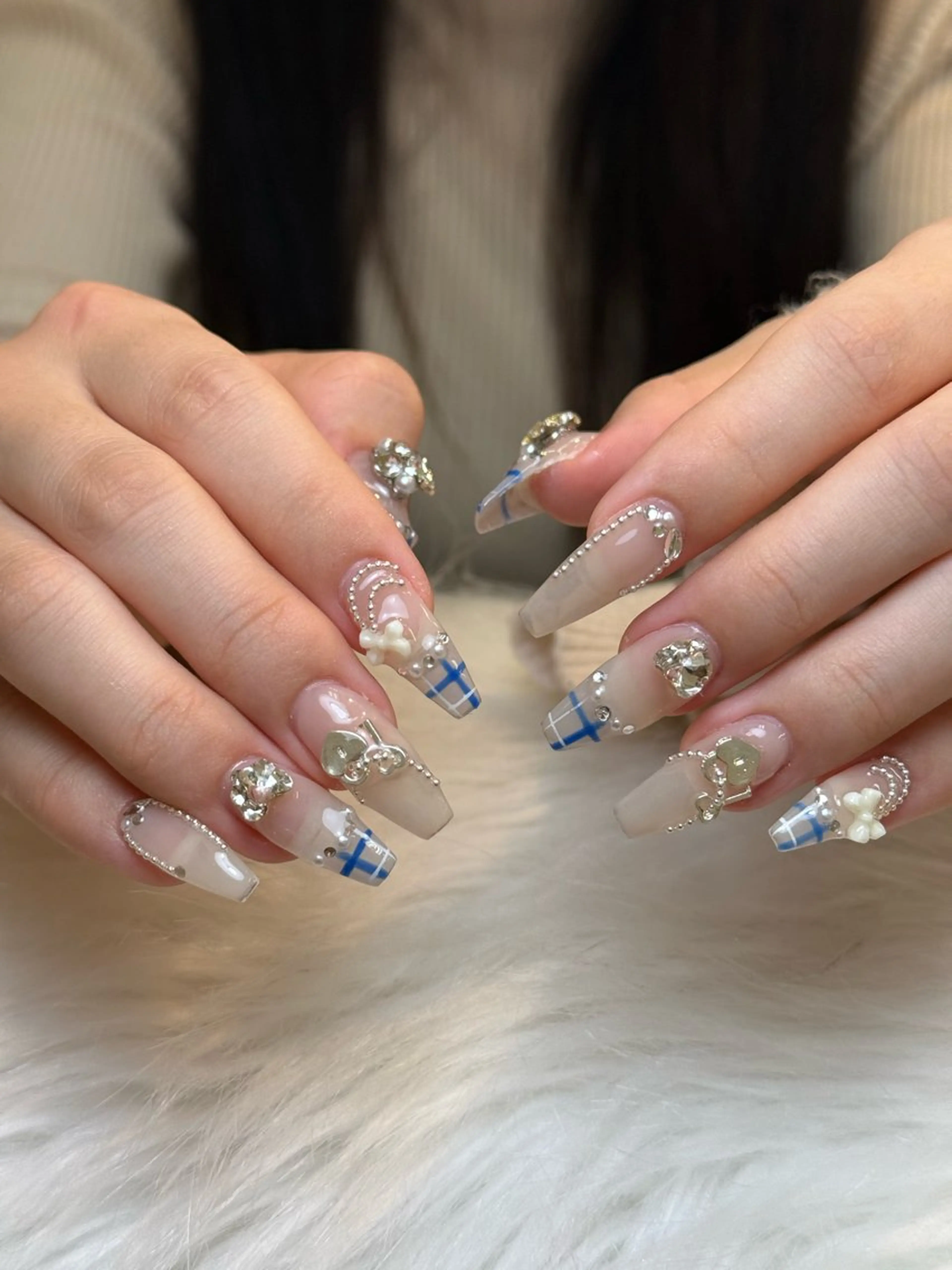 ネイル アートネイル ジェルネイル ガーリー キラキラネイル Nihonthy Nail 新宿のネイルデザイン