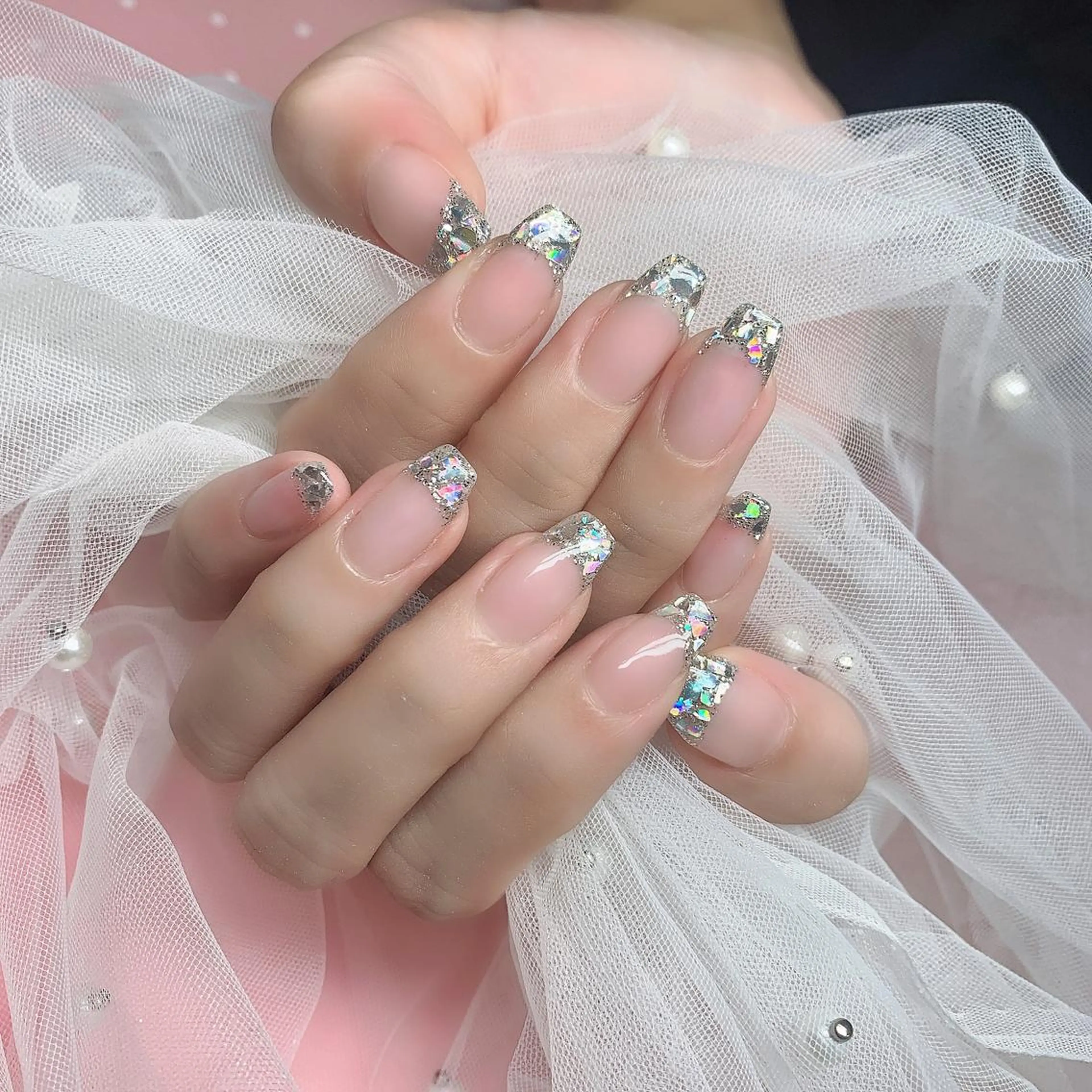 ネイル フレンチネイル ガラスフレンチ Nail Salon kihi大塚店のネイルデザイン