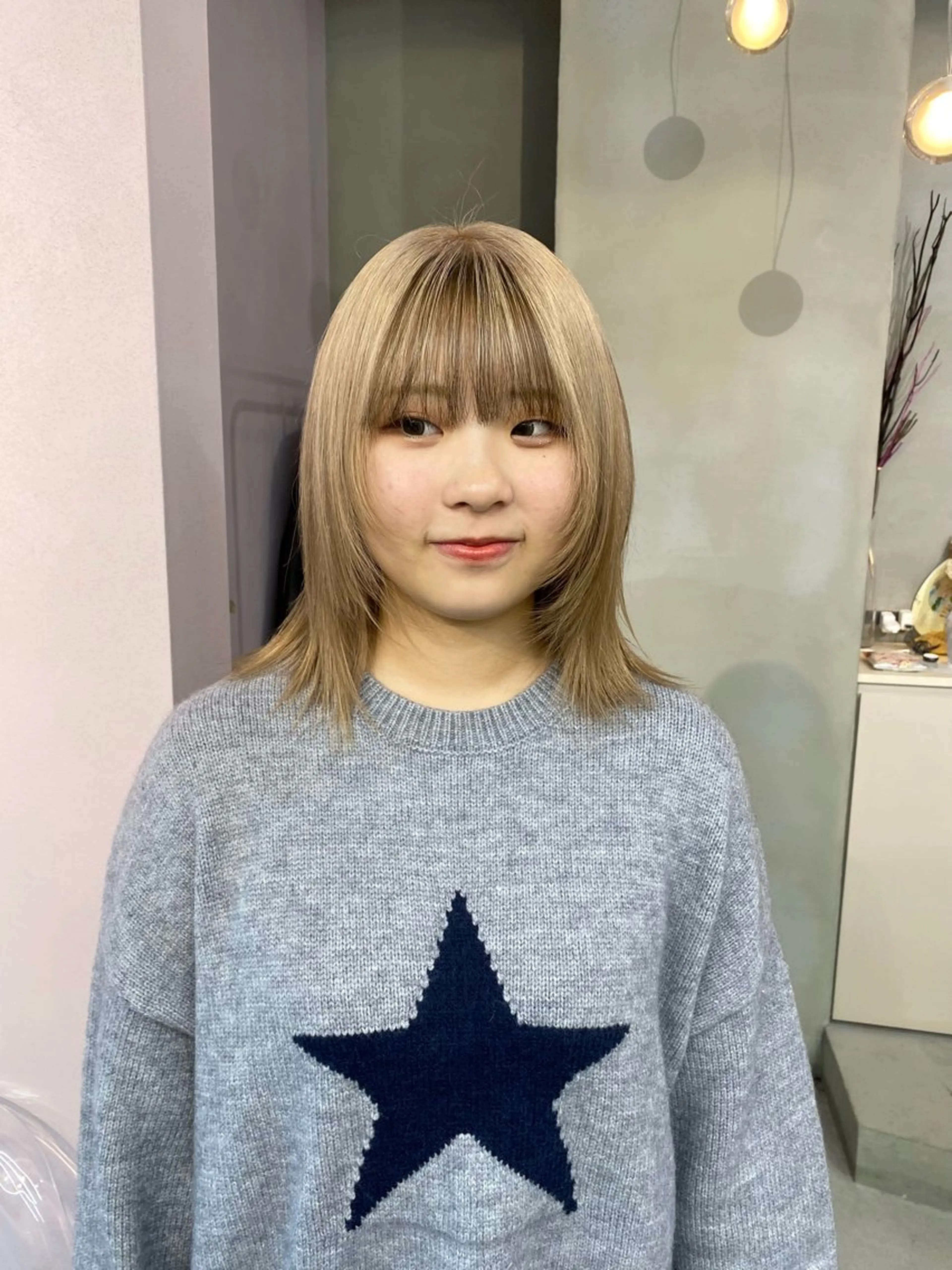 ミディアム カラー ヘアカラー 前橋 姫奈のヘアスタイル
