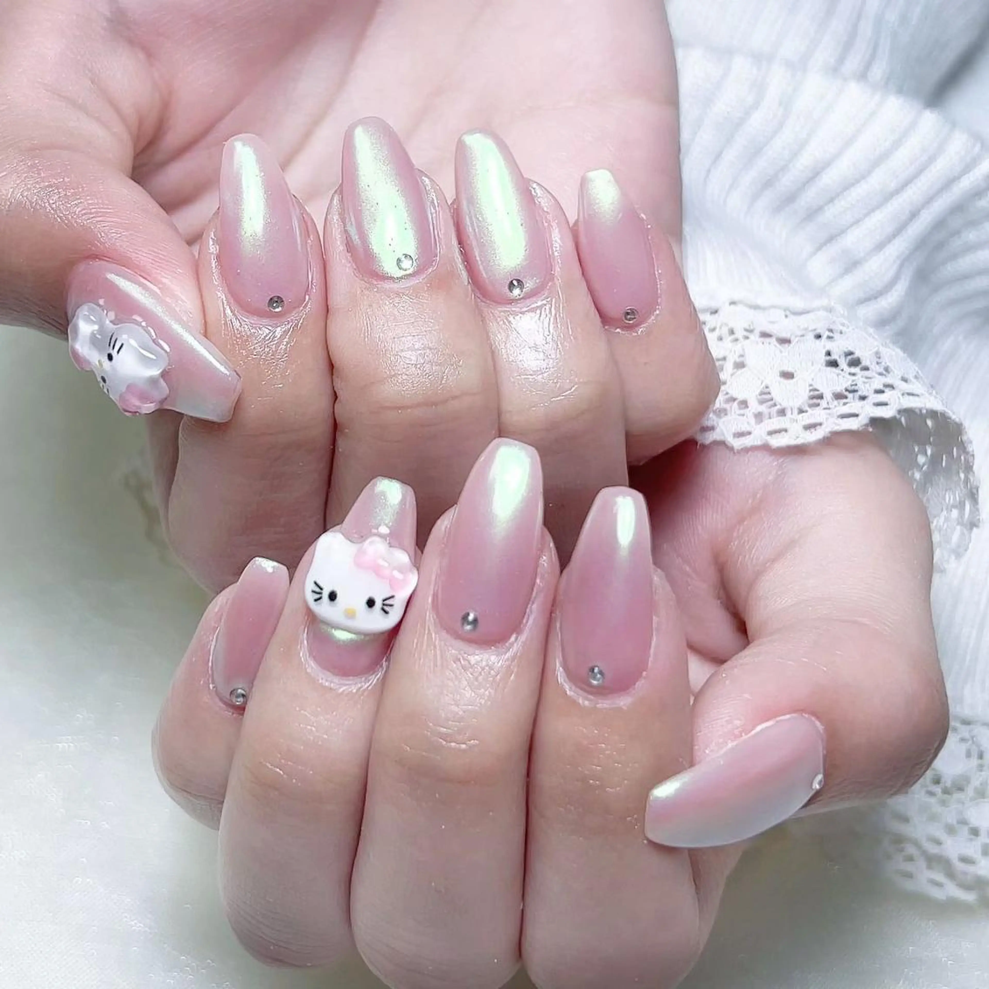 ネイル メンズ オーロラネイル ハンドネイル Nail salon 木にいるのネイルデザイン