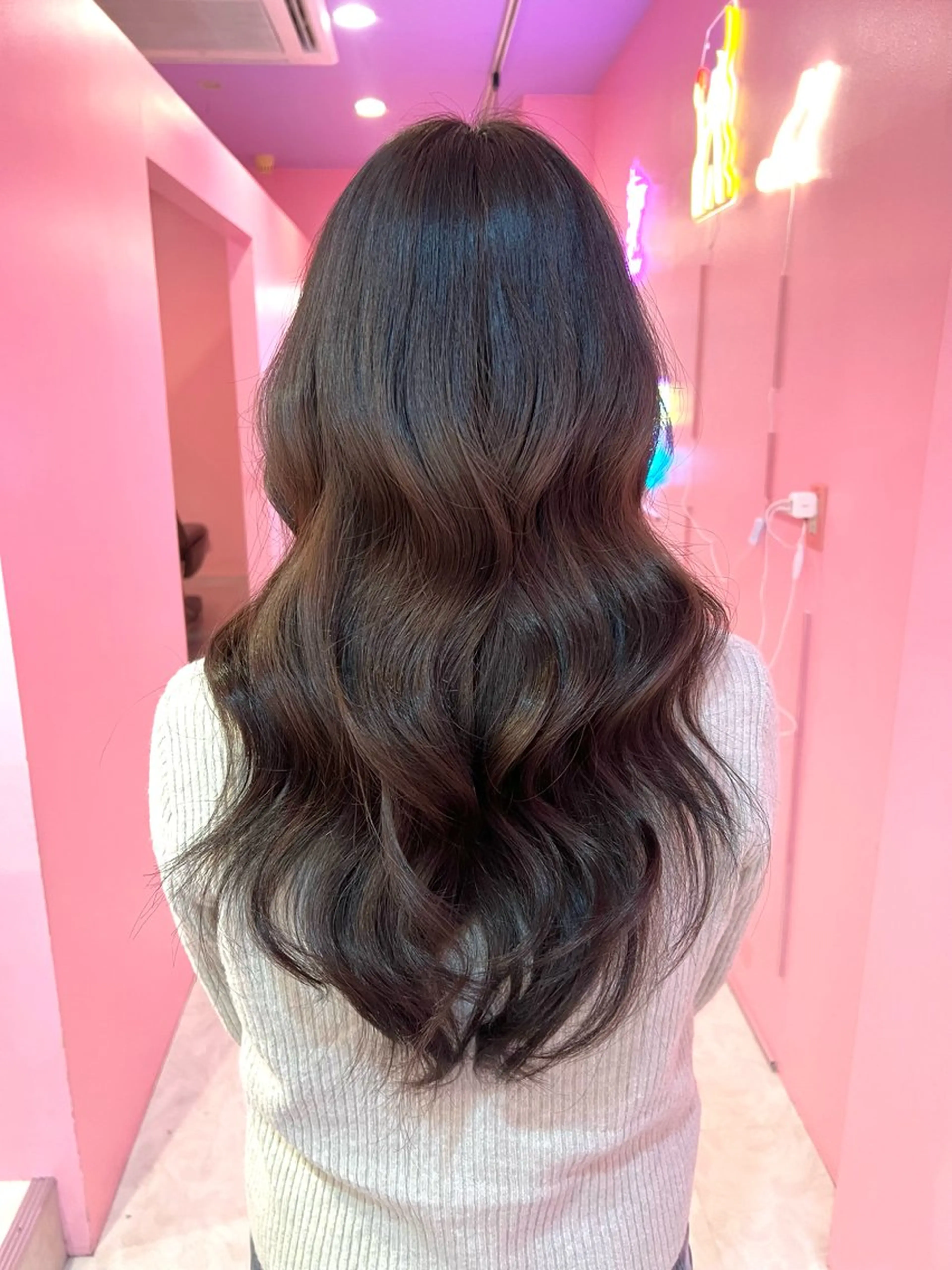 ロング ヘアカラー トリートメント 紙屋町ショート /ボブ　パーマ河内蓮のヘアスタイル