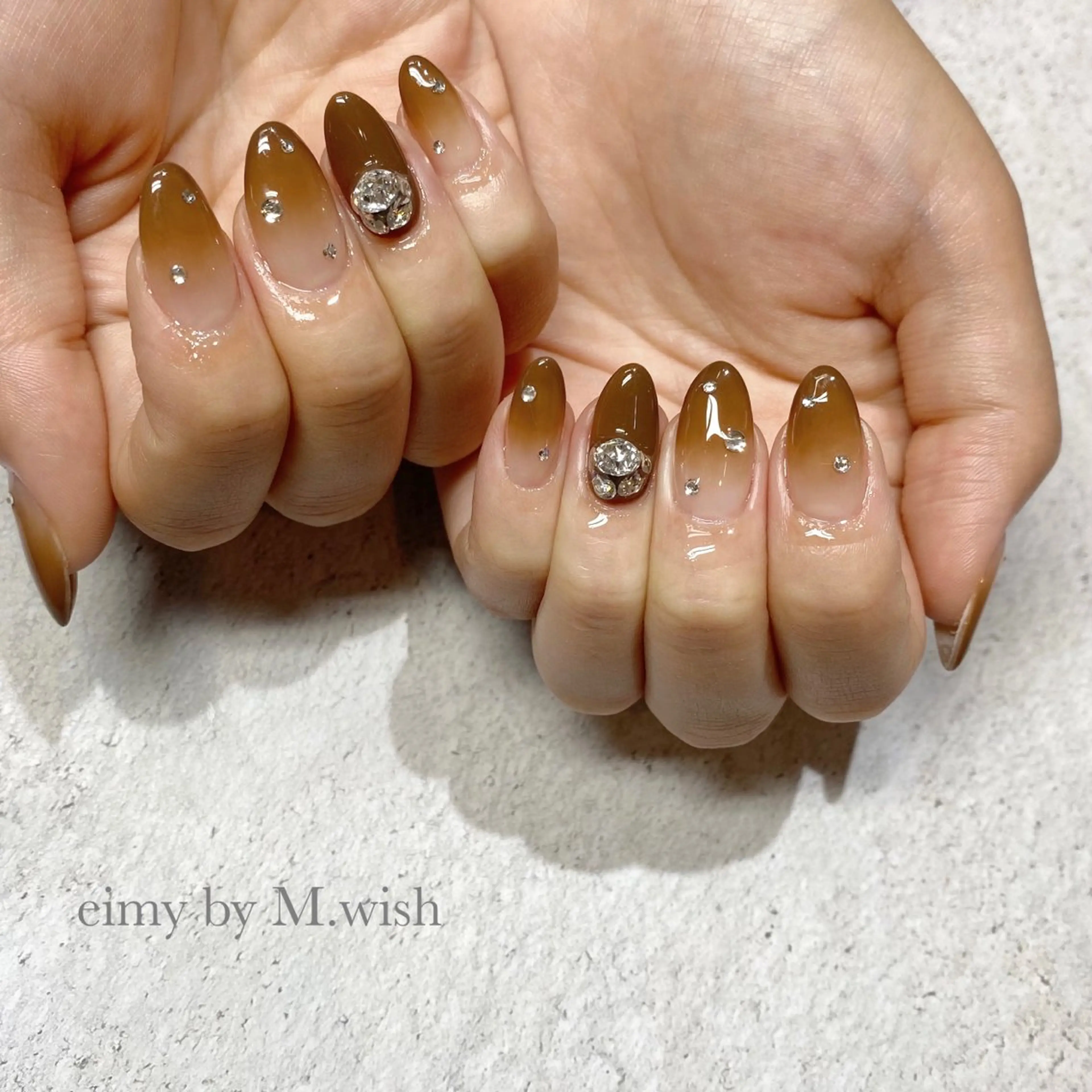 ネイル ブラウン グラデーション ハンドネイル CLALA 🌼kimikoのネイルデザイン