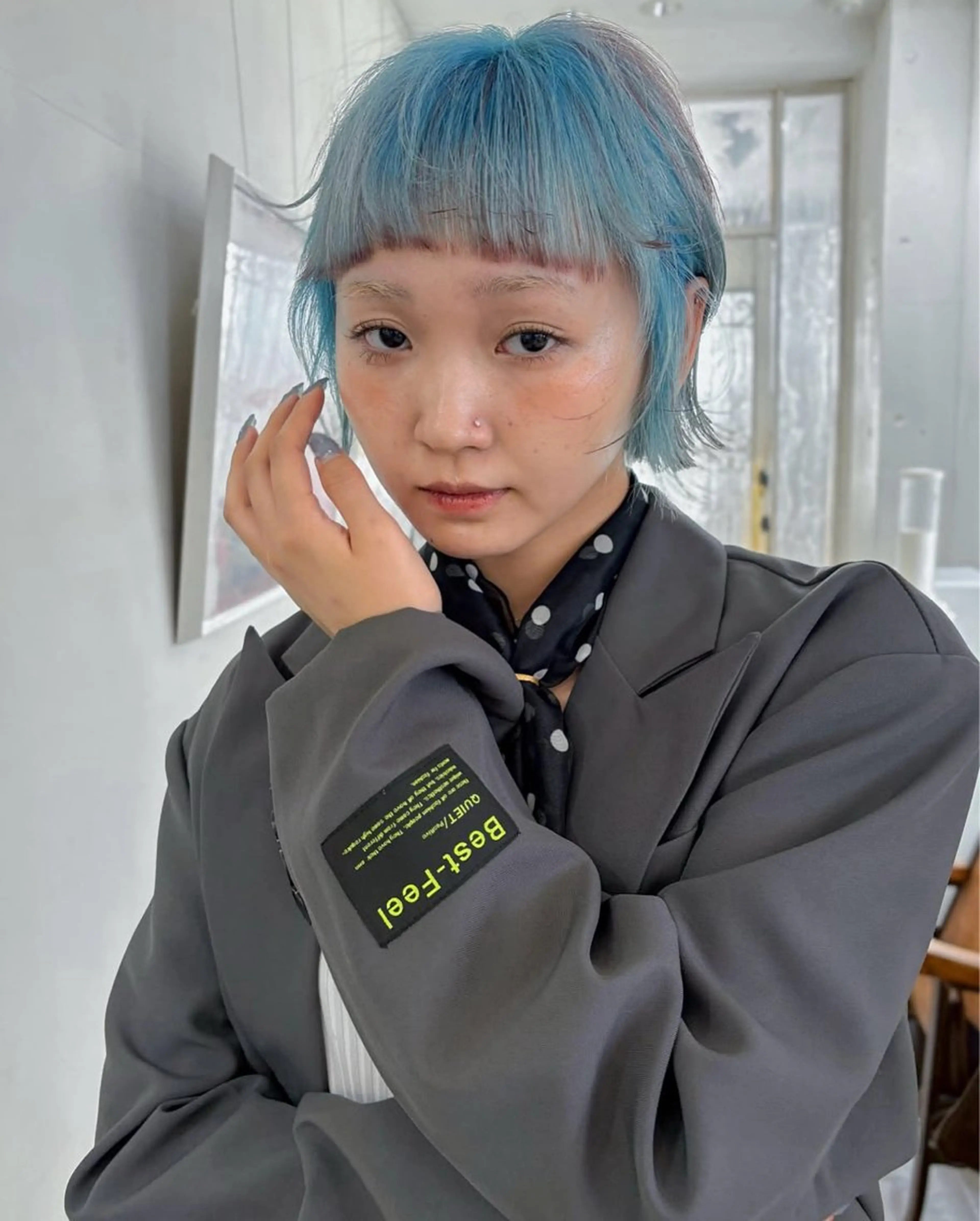 ショート カラー デザインカラー ボブ ワイドバング ﾘｭｳﾄ/ オシャレ製造美容師のヘアスタイル